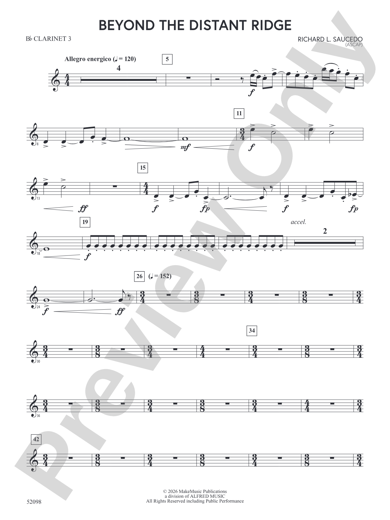 Beyond the Distant Ridge: 3rd B-flat Clarinet