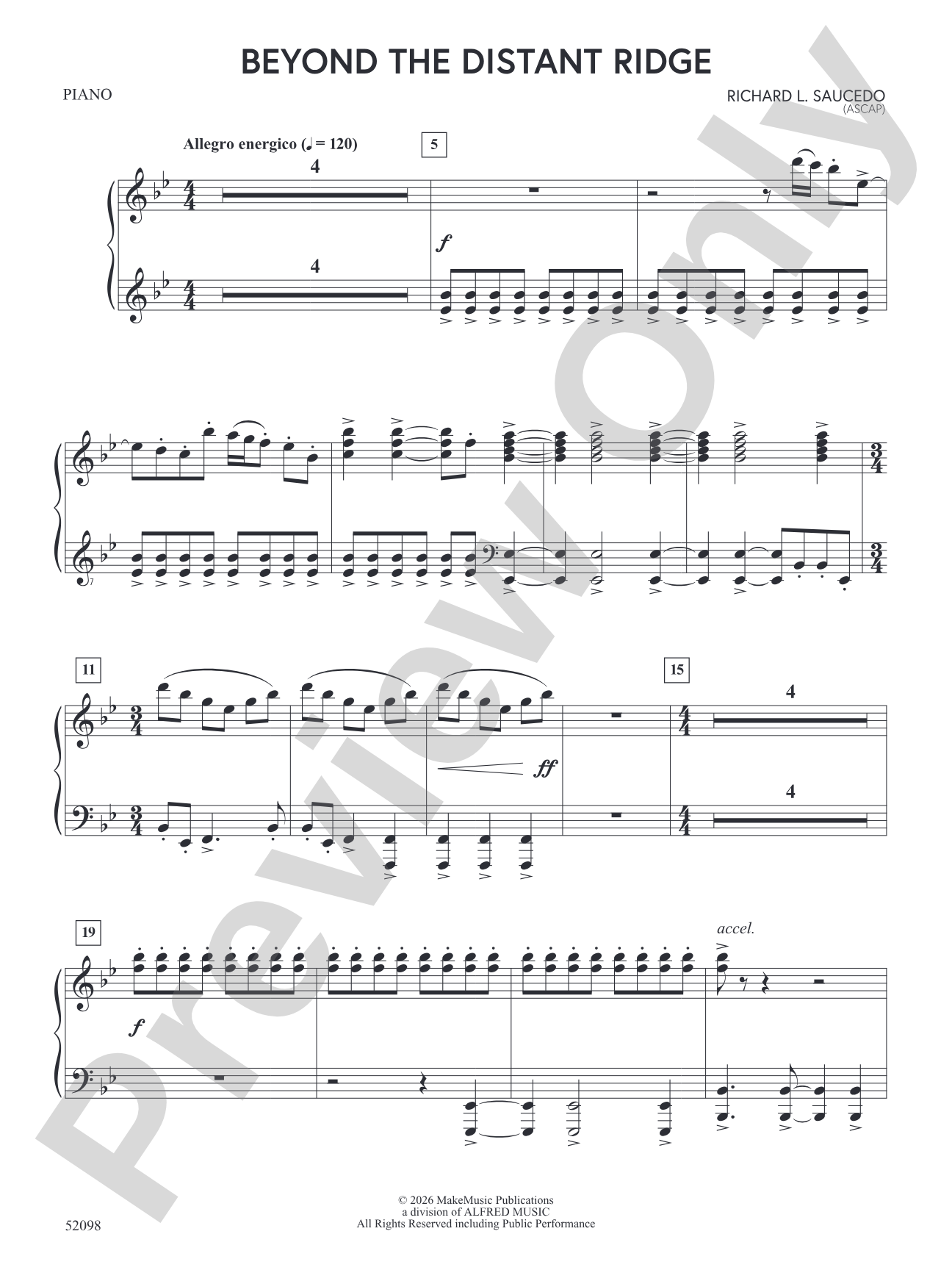 Beyond the Distant Ridge: Piano Accompaniment