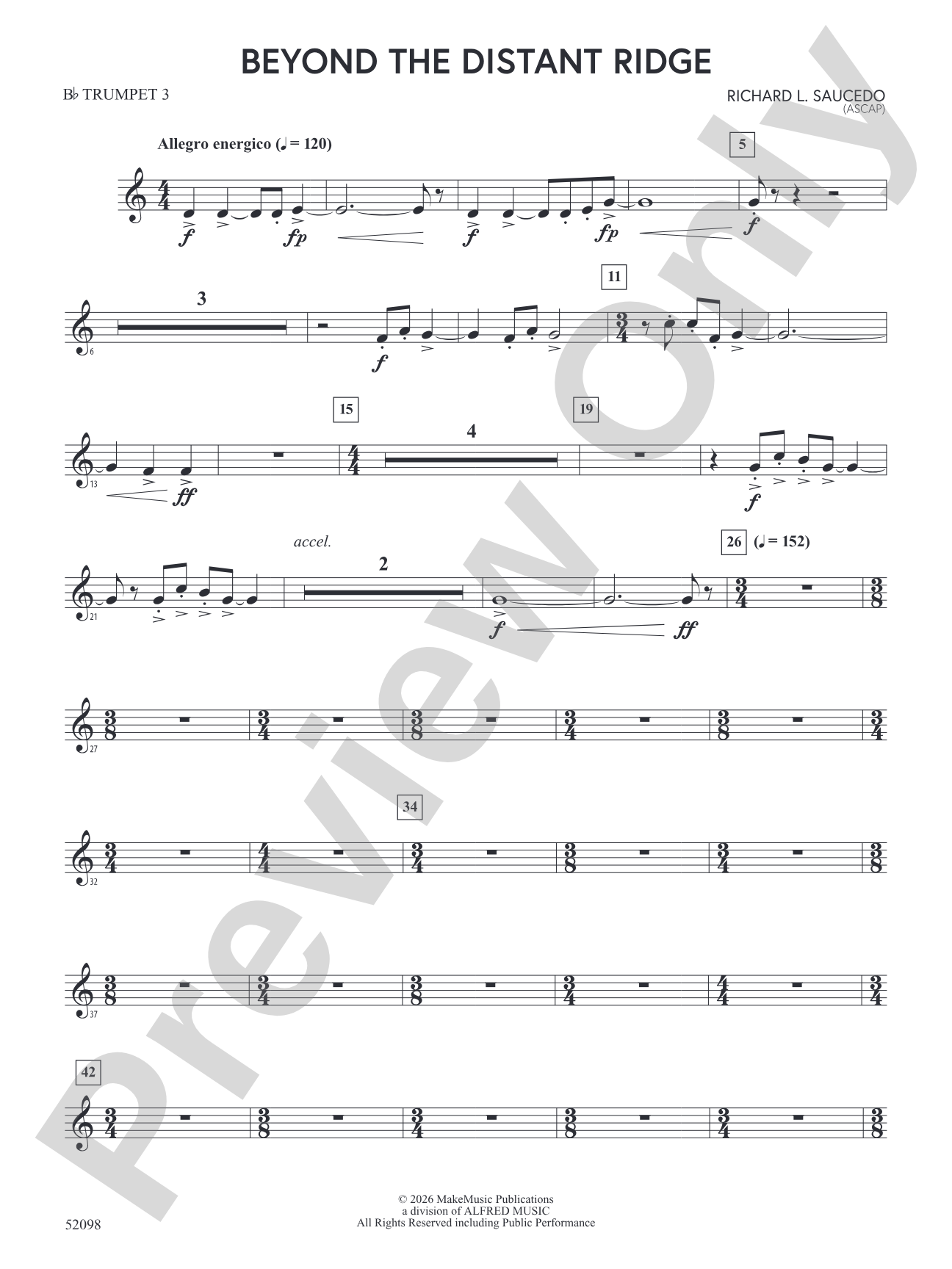 Beyond the Distant Ridge: 3rd B-flat Trumpet