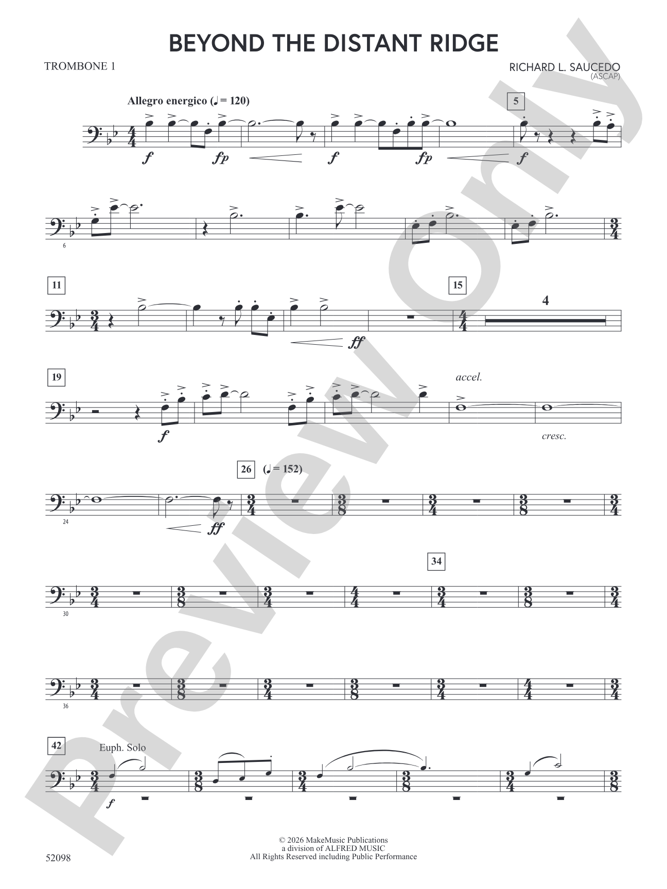 Beyond the Distant Ridge: 1st Trombone