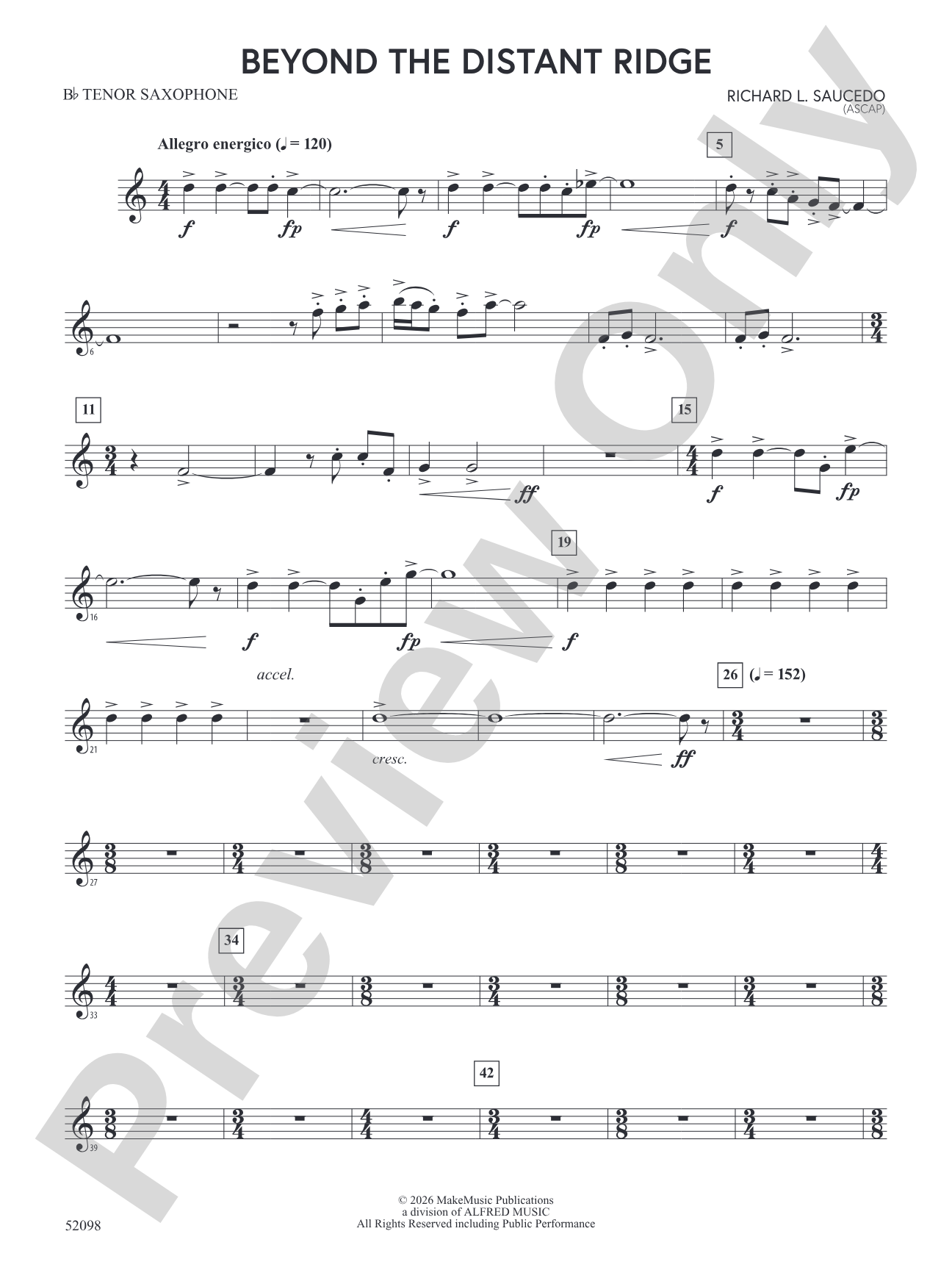 Beyond the Distant Ridge: B-flat Tenor Saxophone