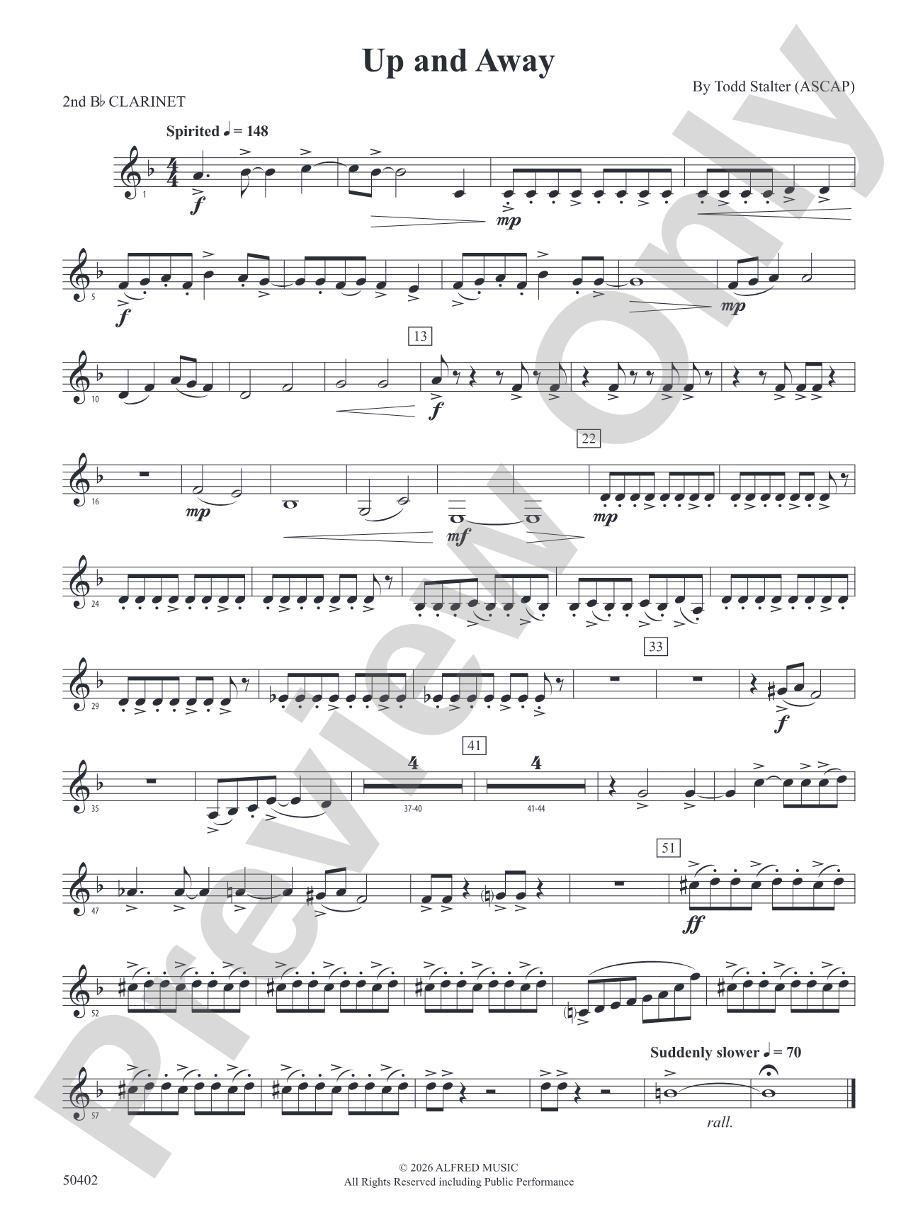 Up and Away: 2nd B-flat Clarinet