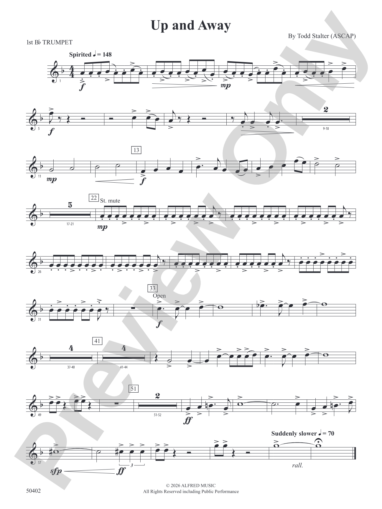 Up and Away: 1st B-flat Trumpet