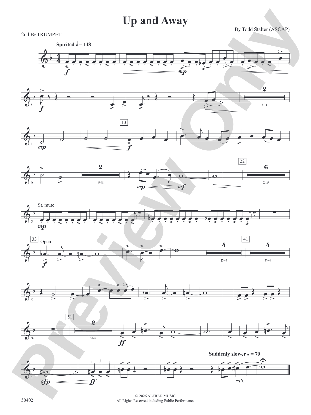 Up and Away: 2nd B-flat Trumpet