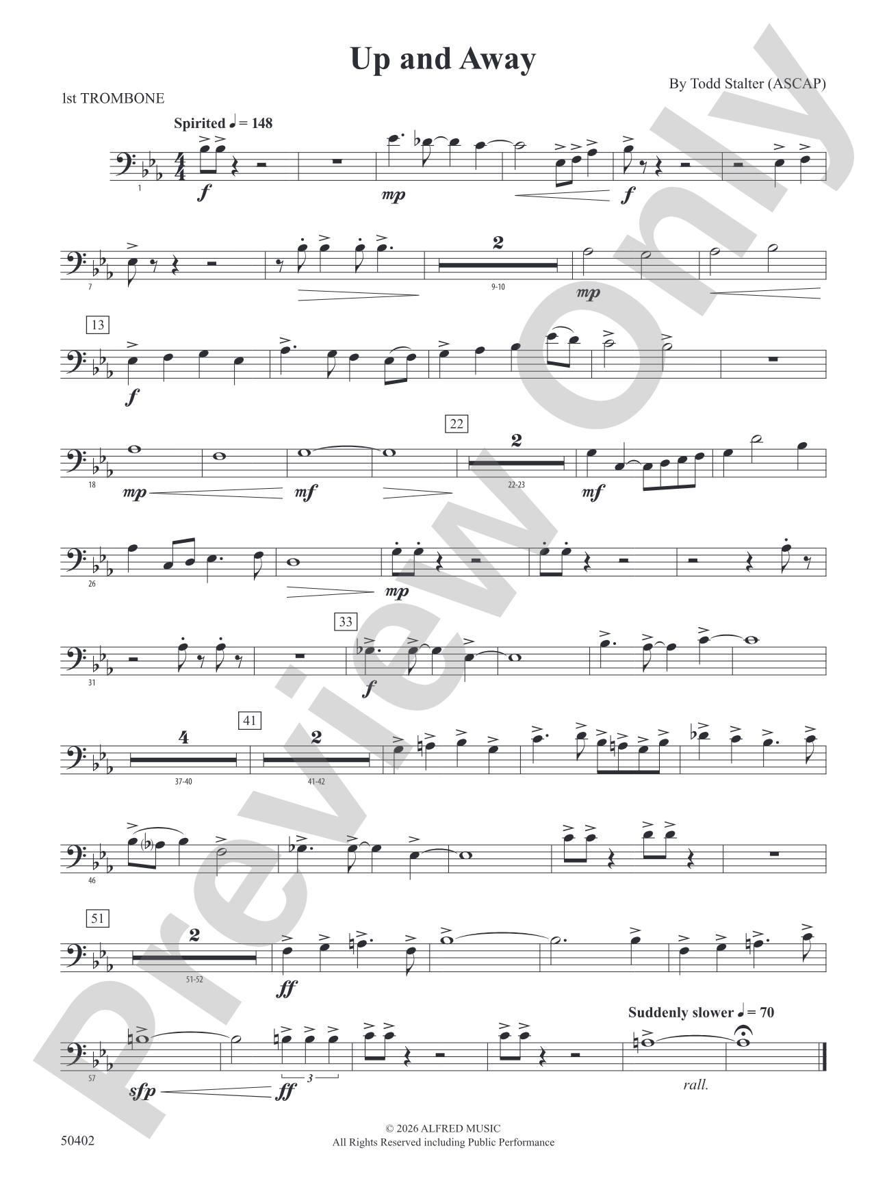 Up and Away: 1st Trombone