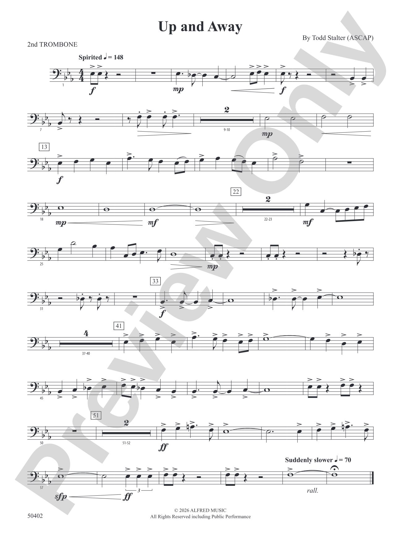 Up and Away: 2nd Trombone