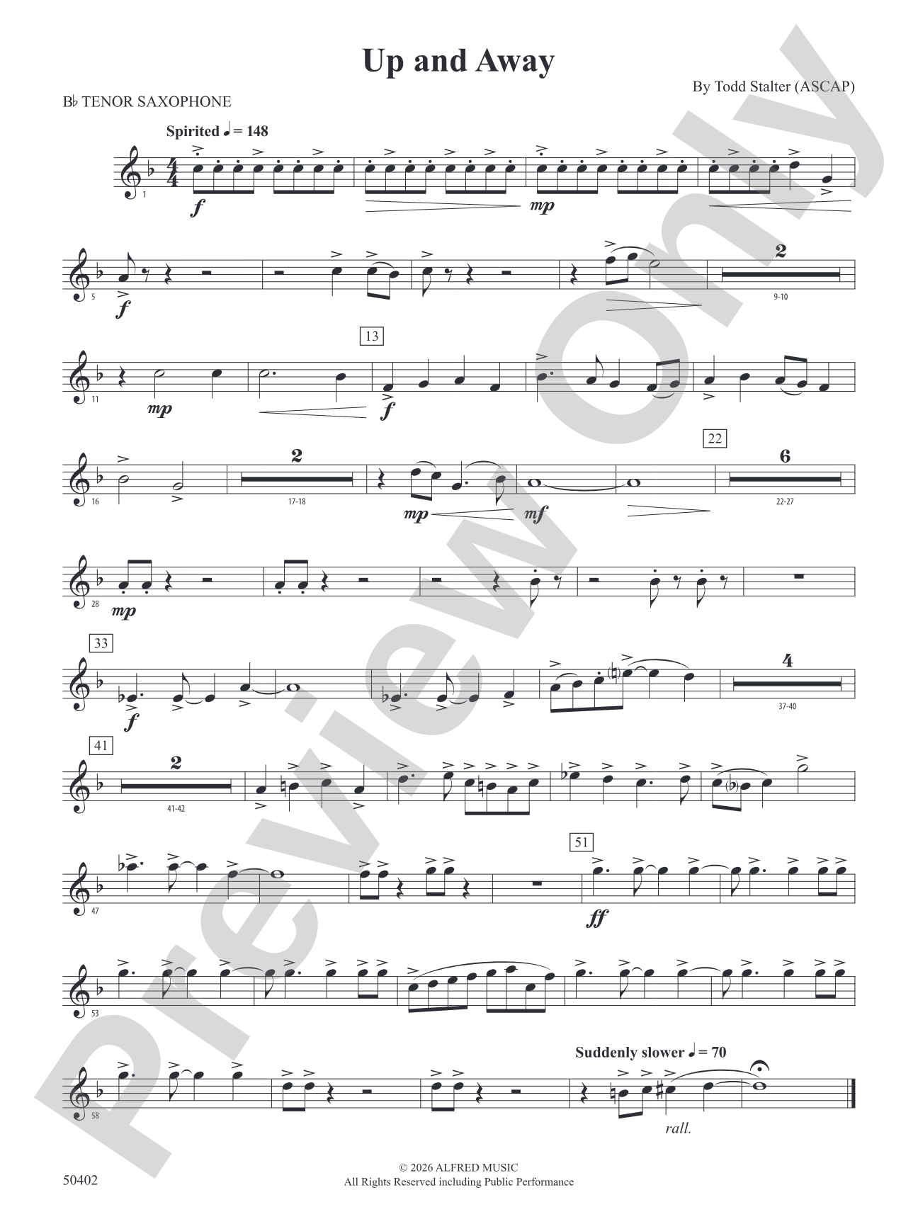 Up and Away: B-flat Tenor Saxophone