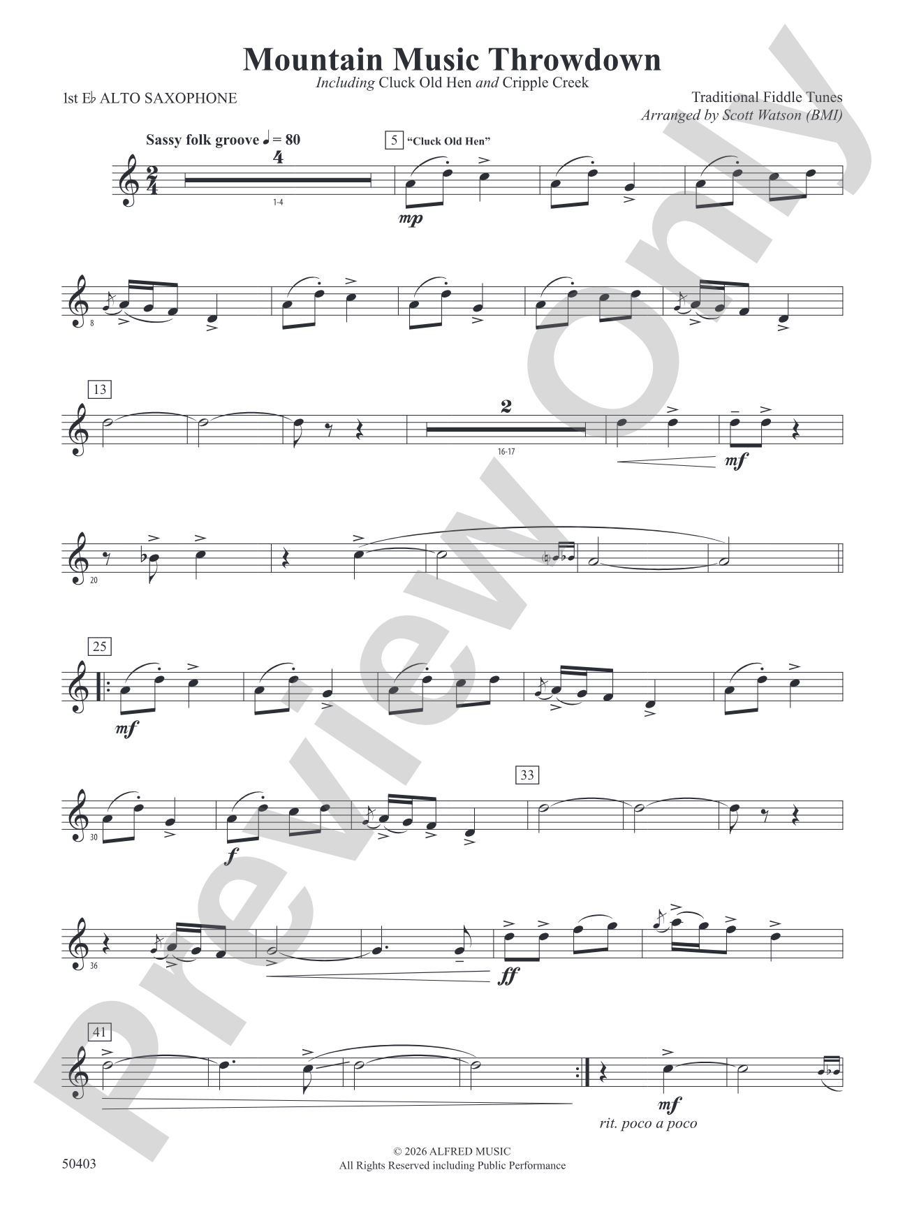 Mountain Music Throwdown: E-flat Alto Saxophone