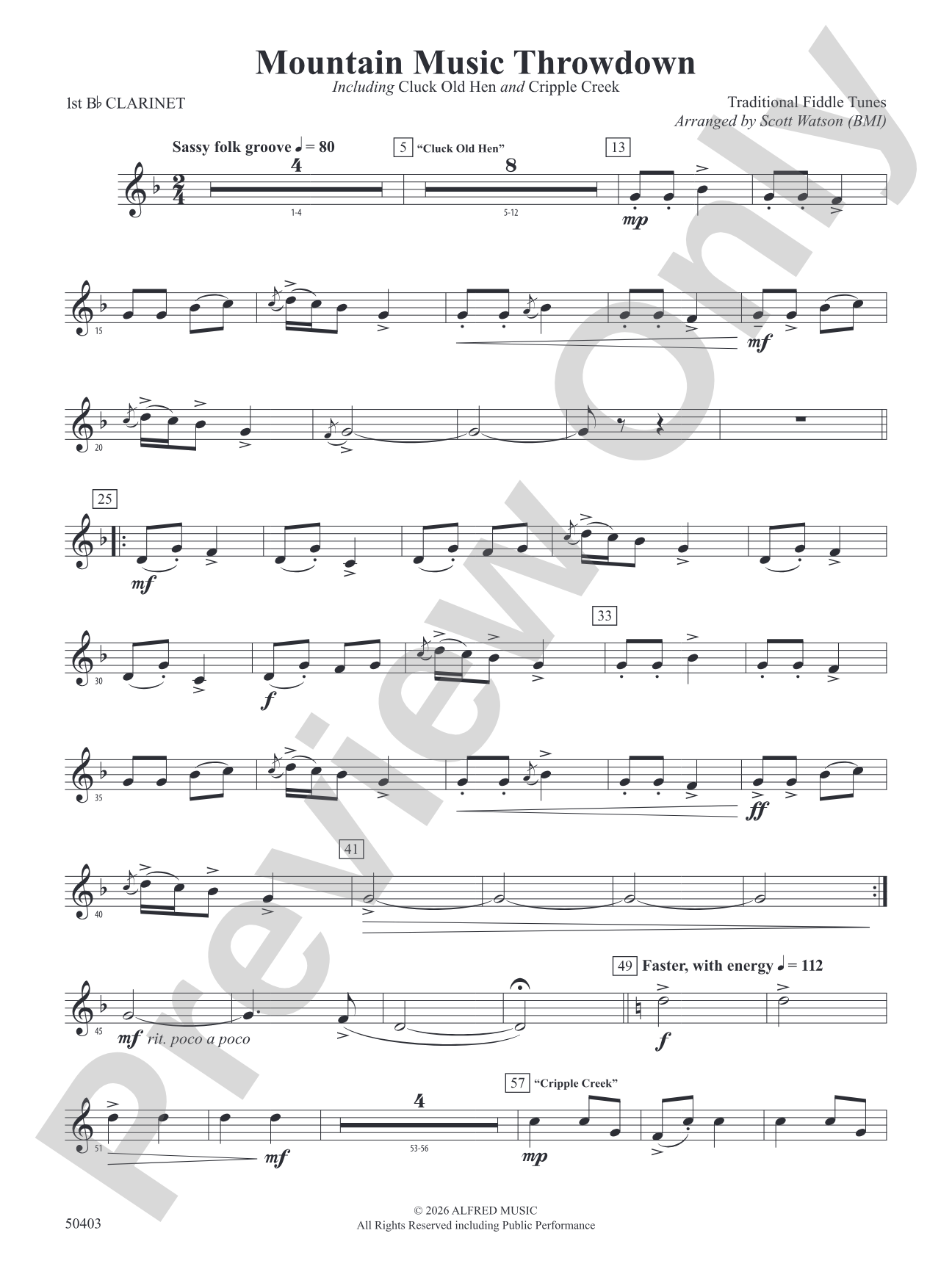 Mountain Music Throwdown: 1st B-flat Clarinet