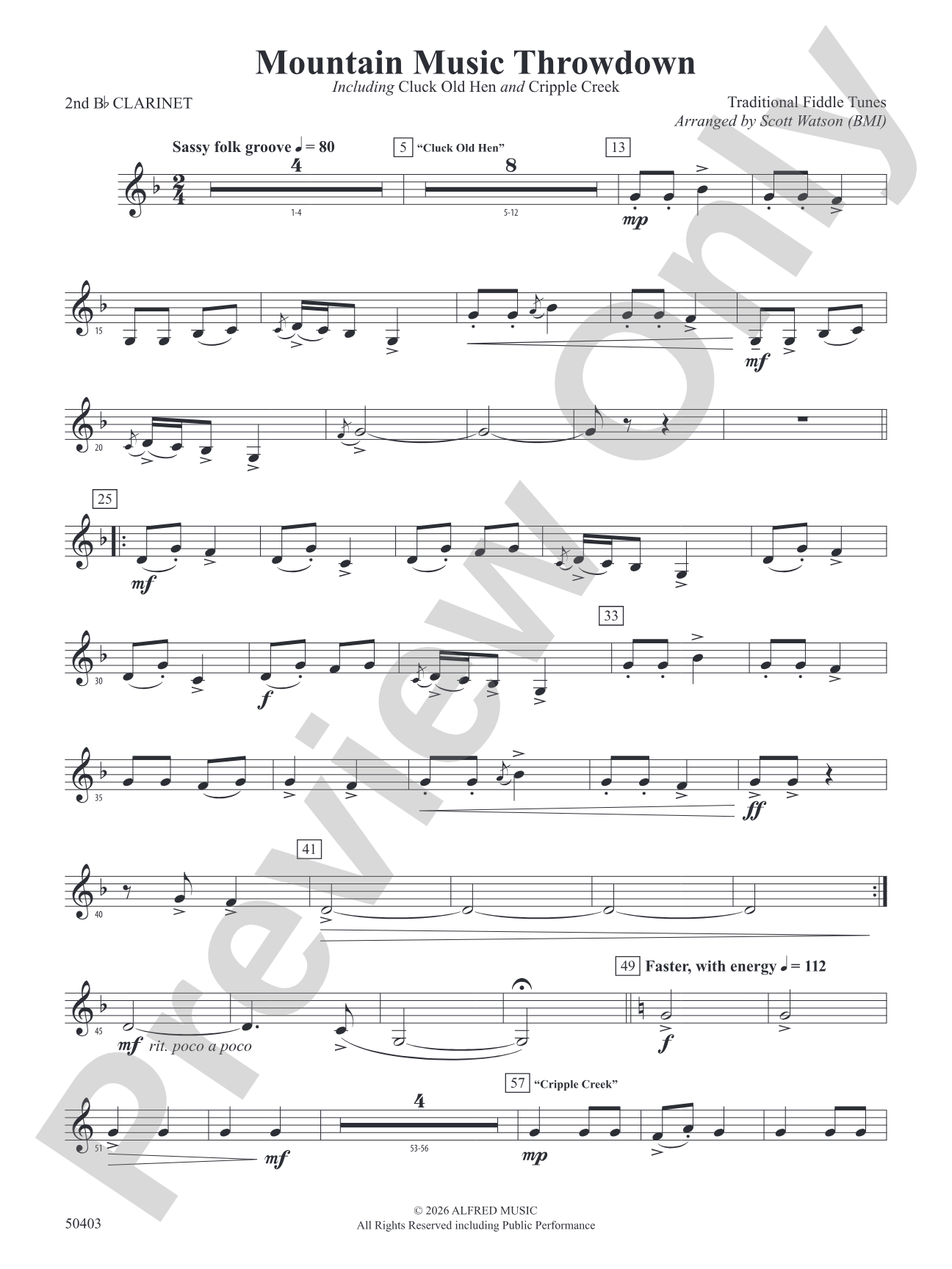 Mountain Music Throwdown: 2nd B-flat Clarinet