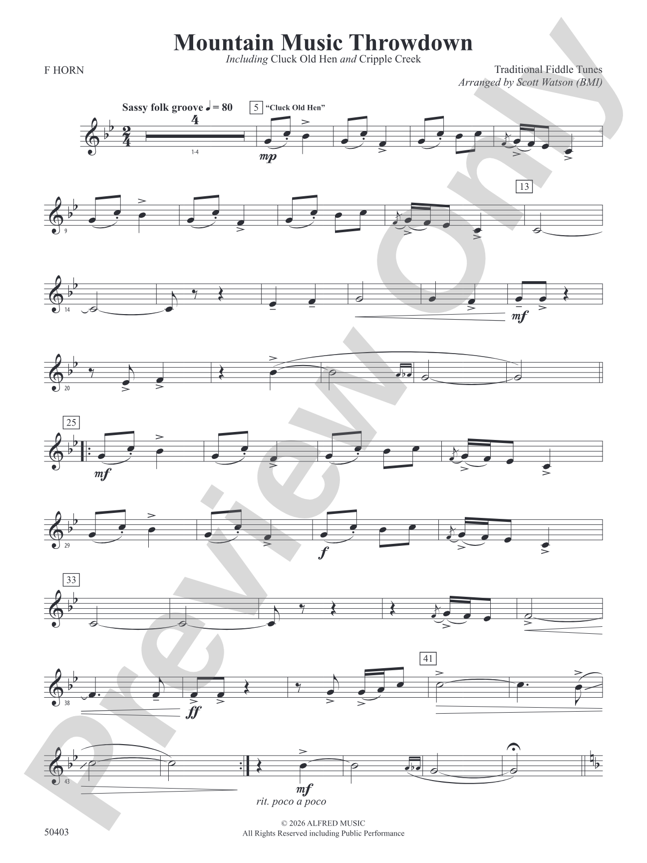 Mountain Music Throwdown: 1st F Horn