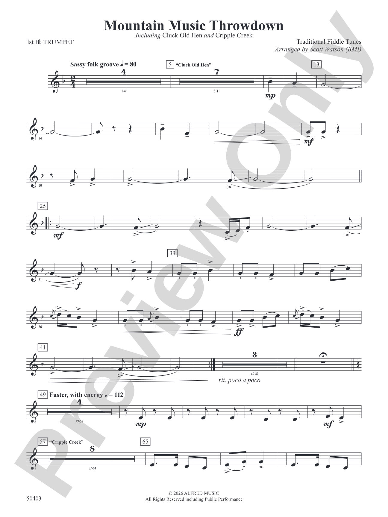 Mountain Music Throwdown: 1st B-flat Trumpet
