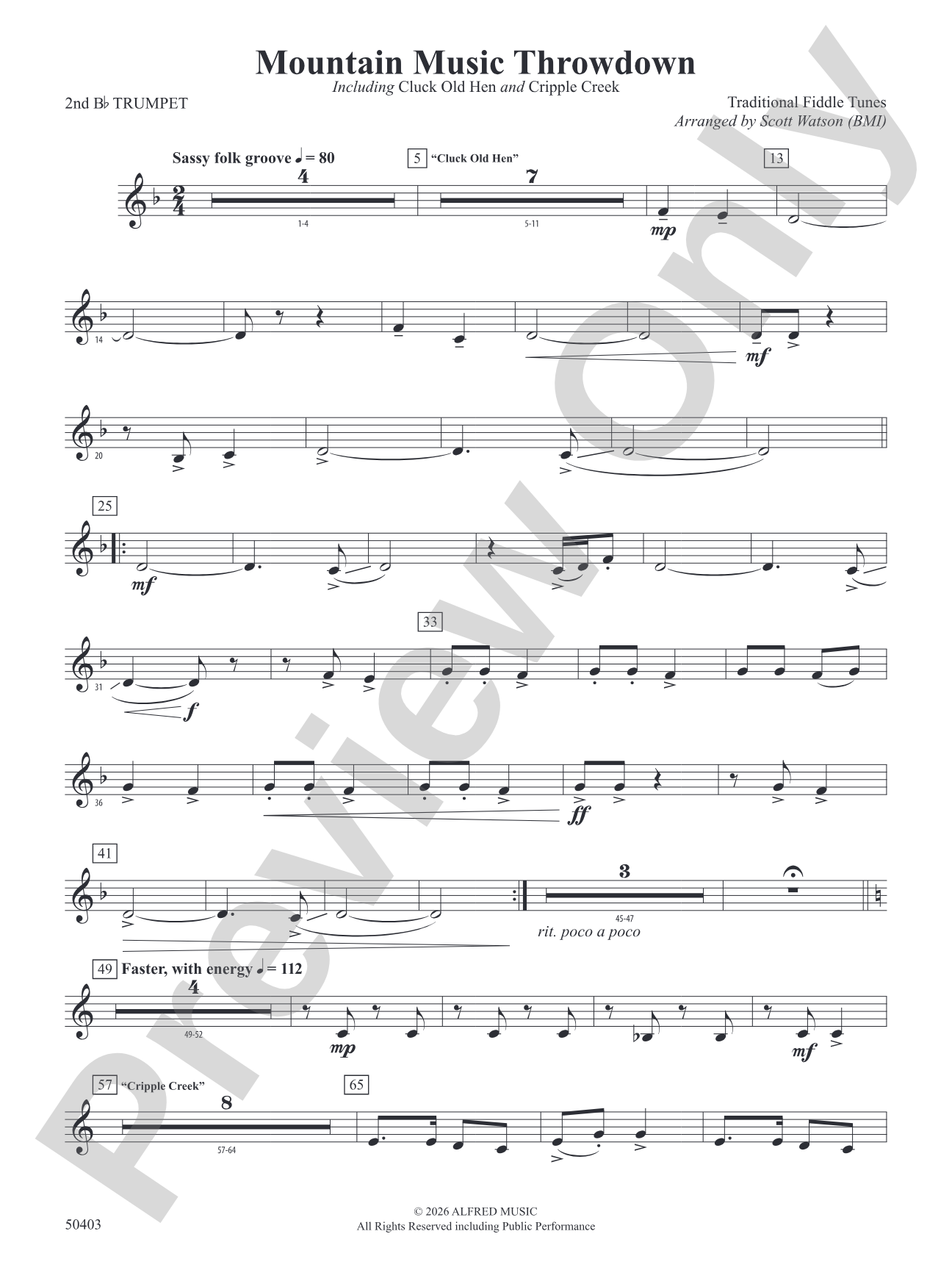 Mountain Music Throwdown: 2nd B-flat Trumpet