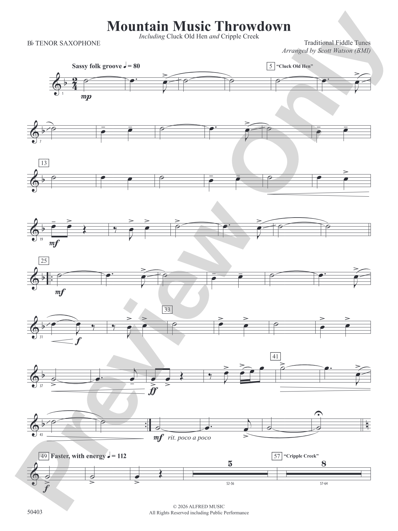 Mountain Music Throwdown: B-flat Tenor Saxophone