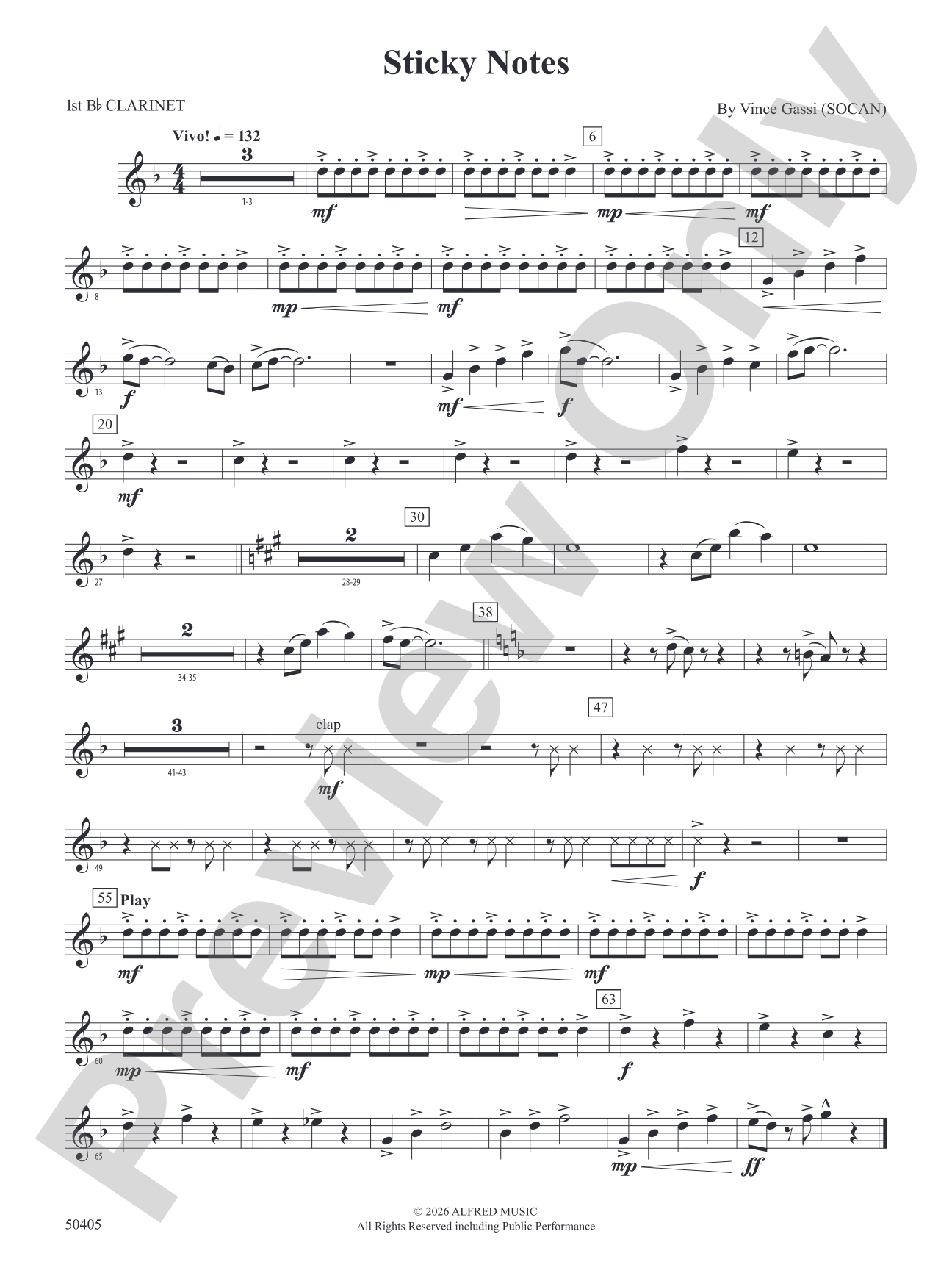 Sticky Notes: 1st B-flat Clarinet