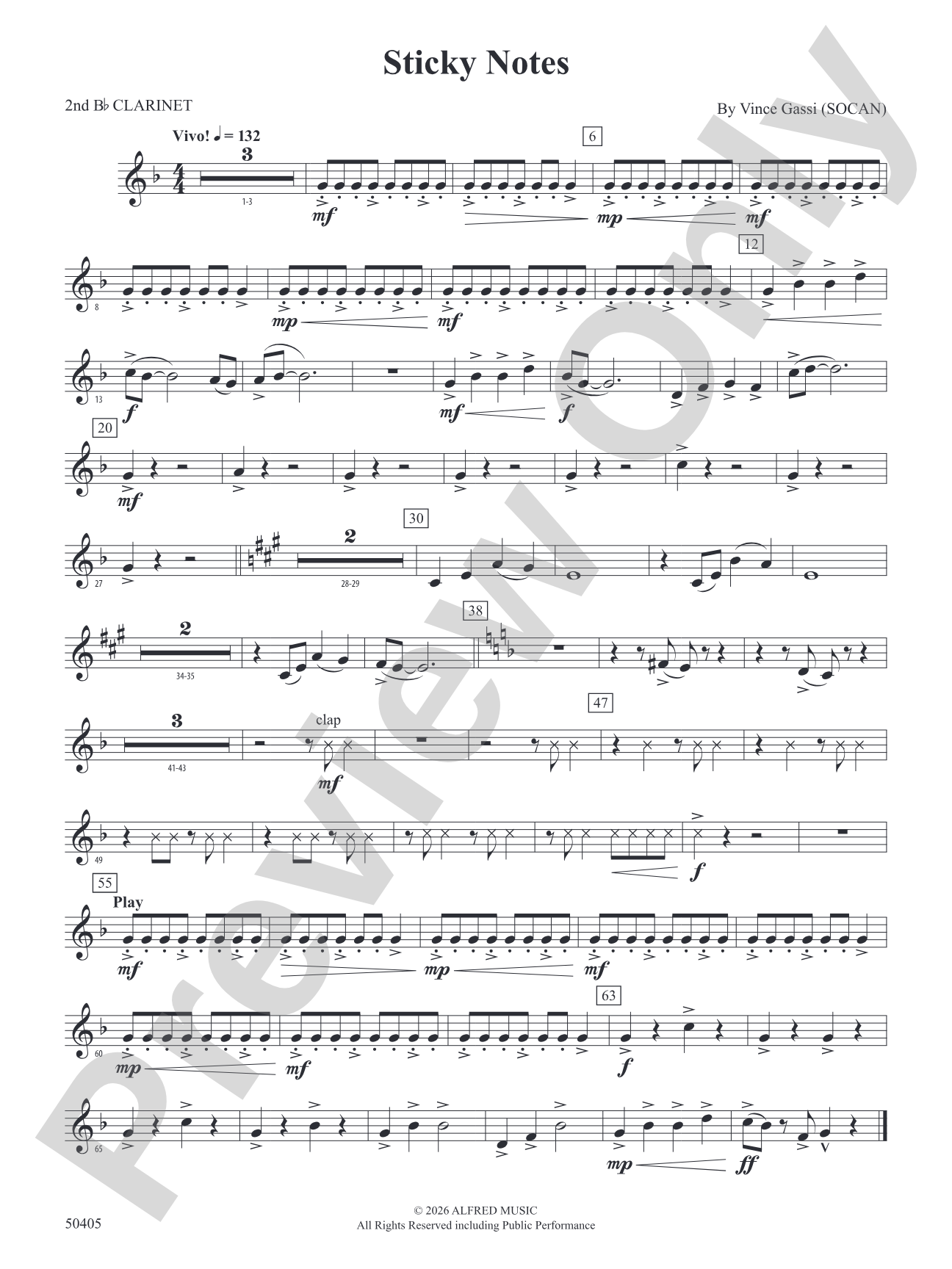 Sticky Notes: 2nd B-flat Clarinet