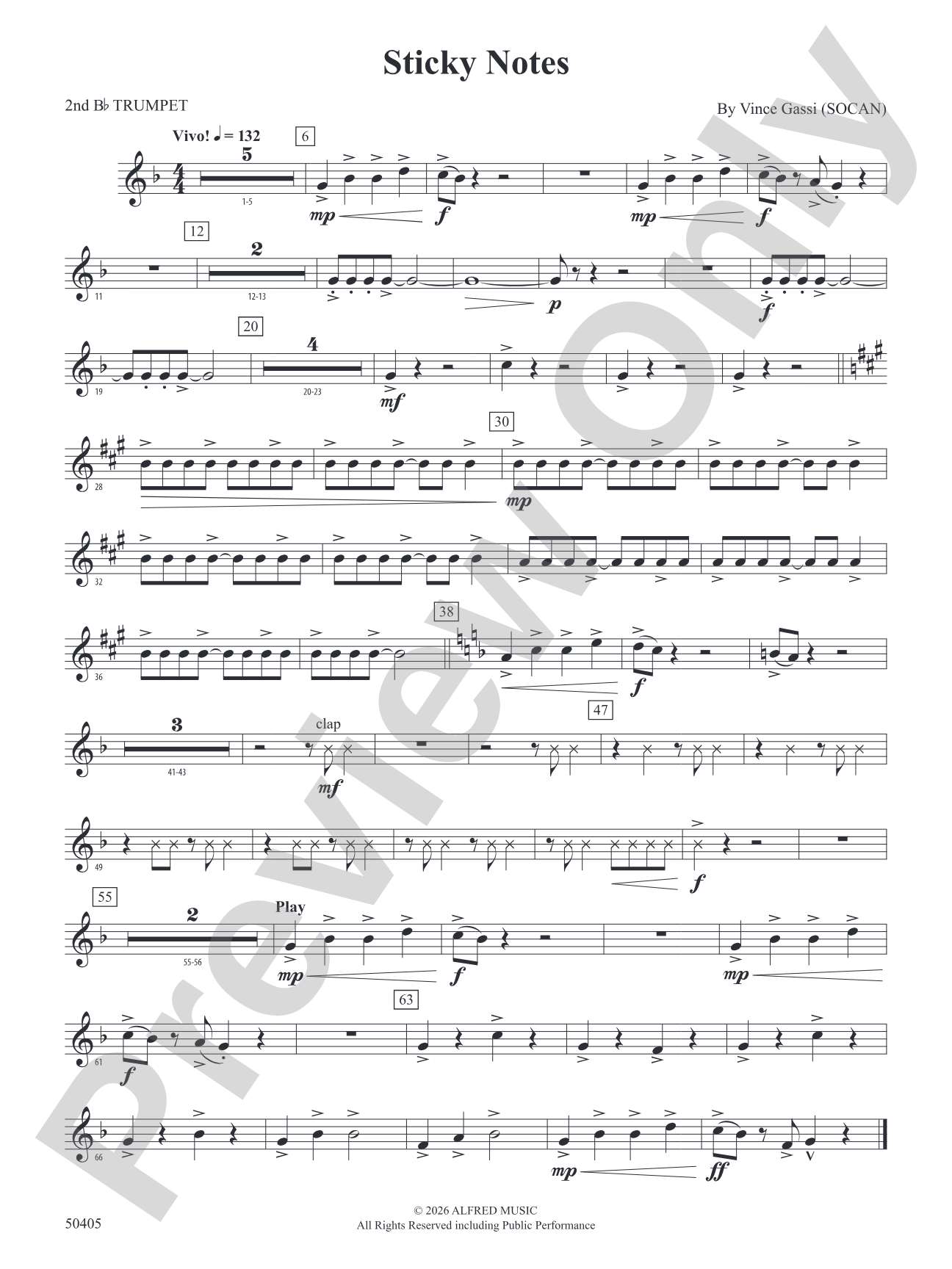 Sticky Notes: 2nd B-flat Trumpet