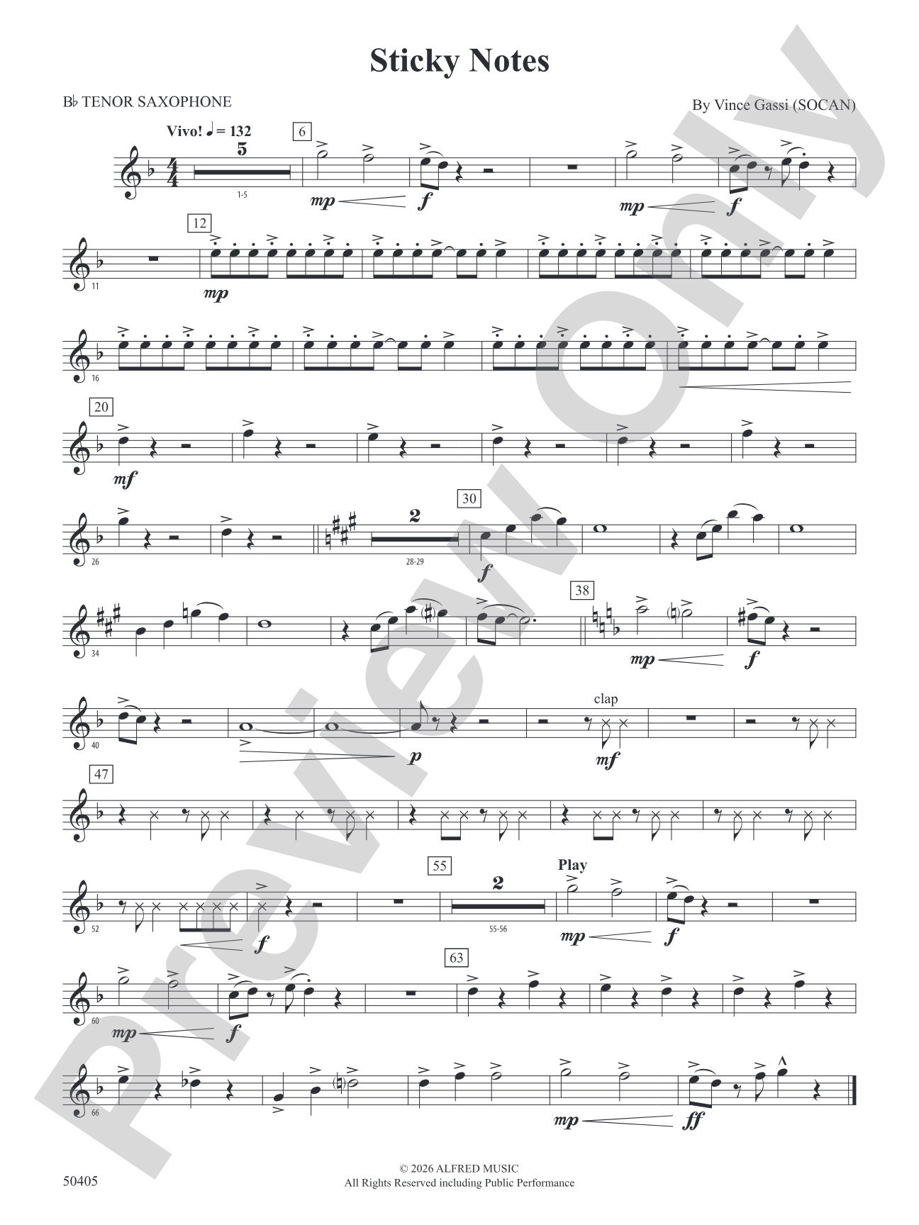 Sticky Notes: B-flat Tenor Saxophone