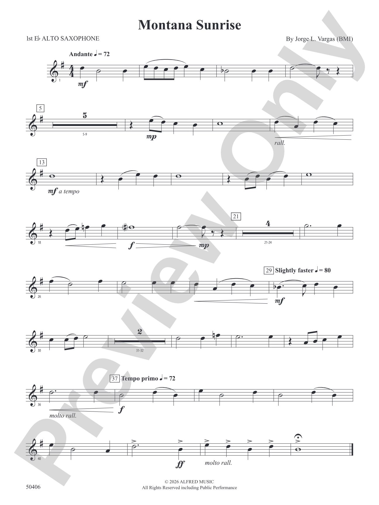 Montana Sunrise: E-flat Alto Saxophone