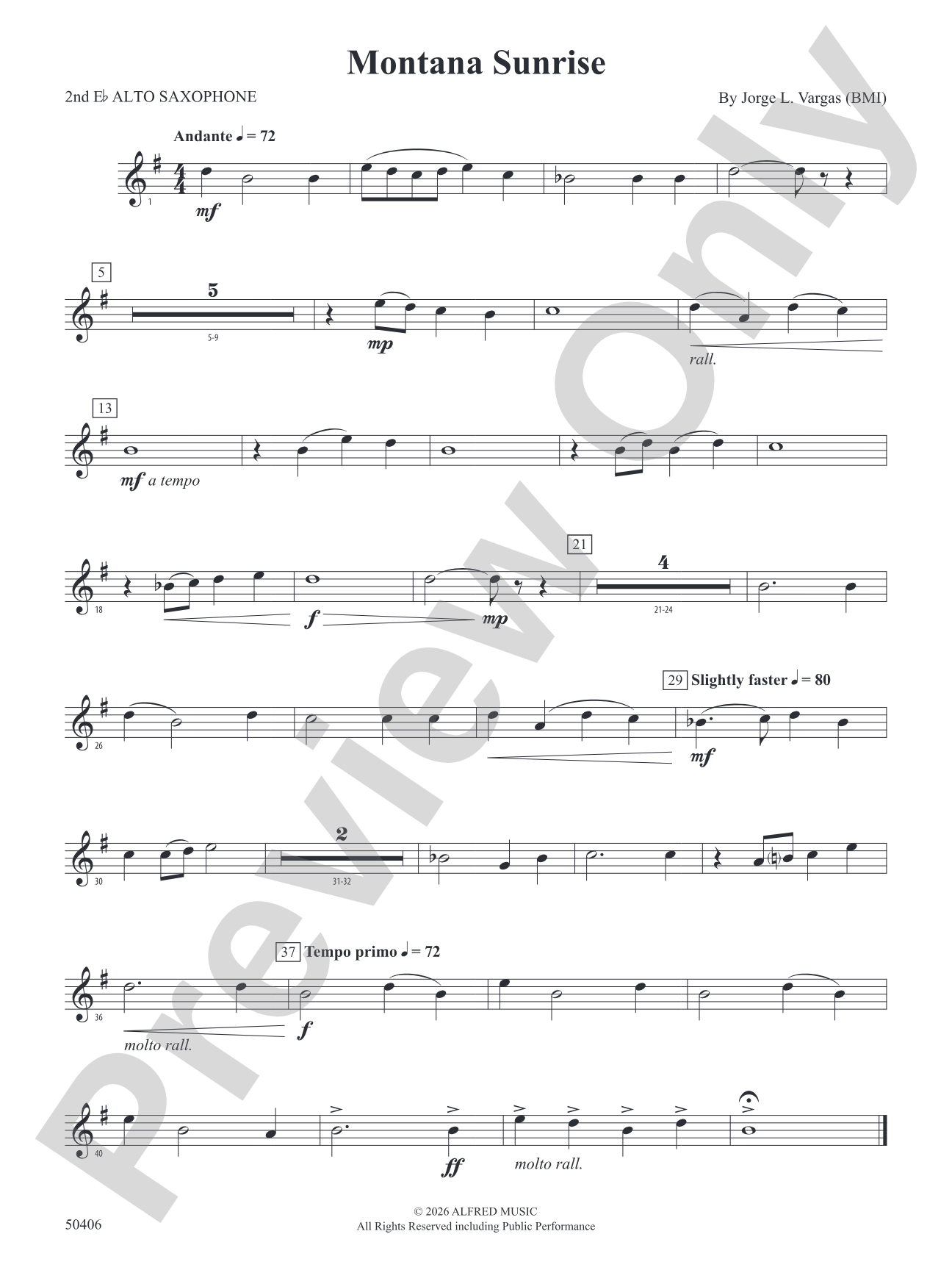 Montana Sunrise: 2nd E-flat Alto Saxophone