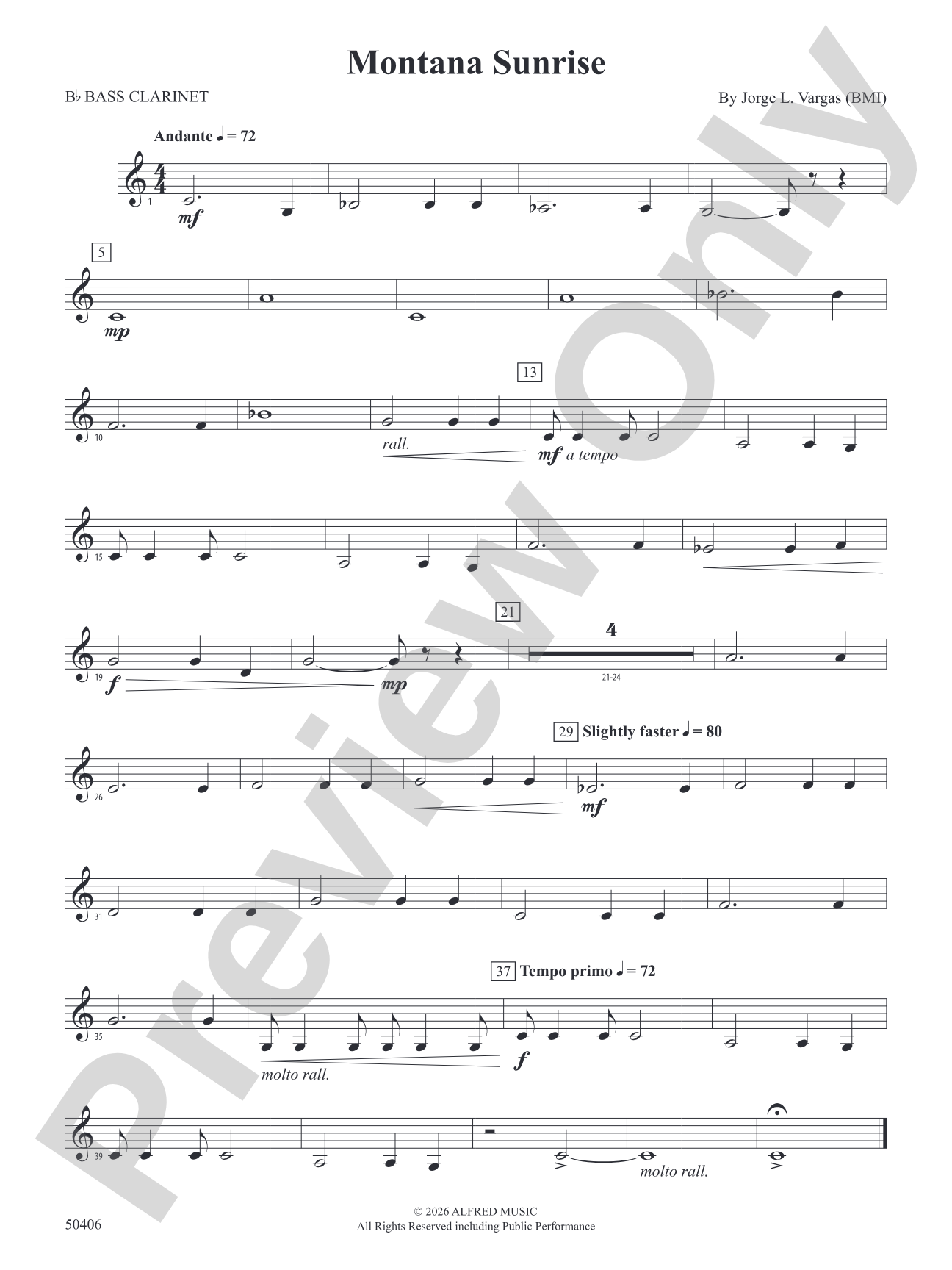 Montana Sunrise: B-flat Bass Clarinet