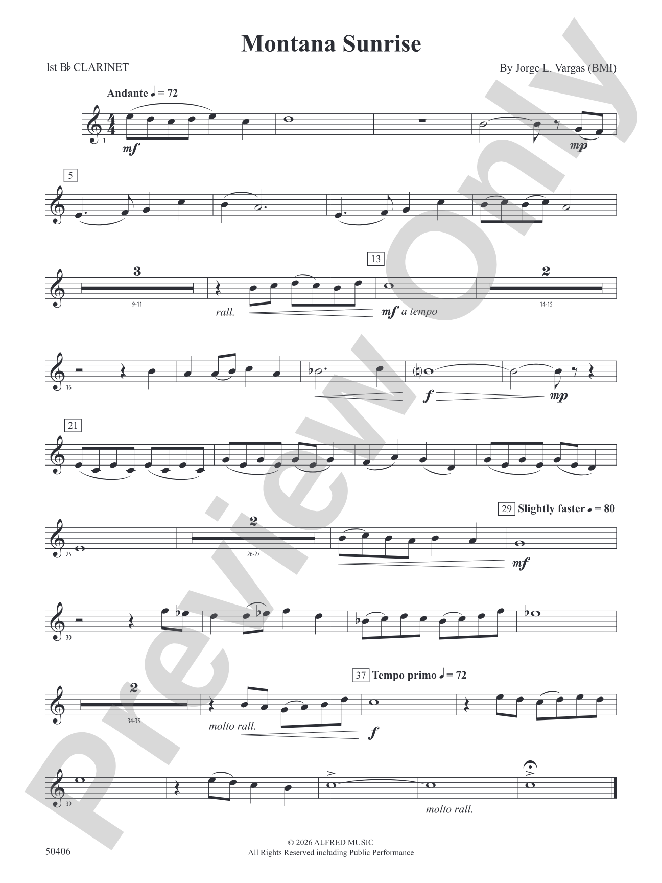Montana Sunrise: 1st B-flat Clarinet