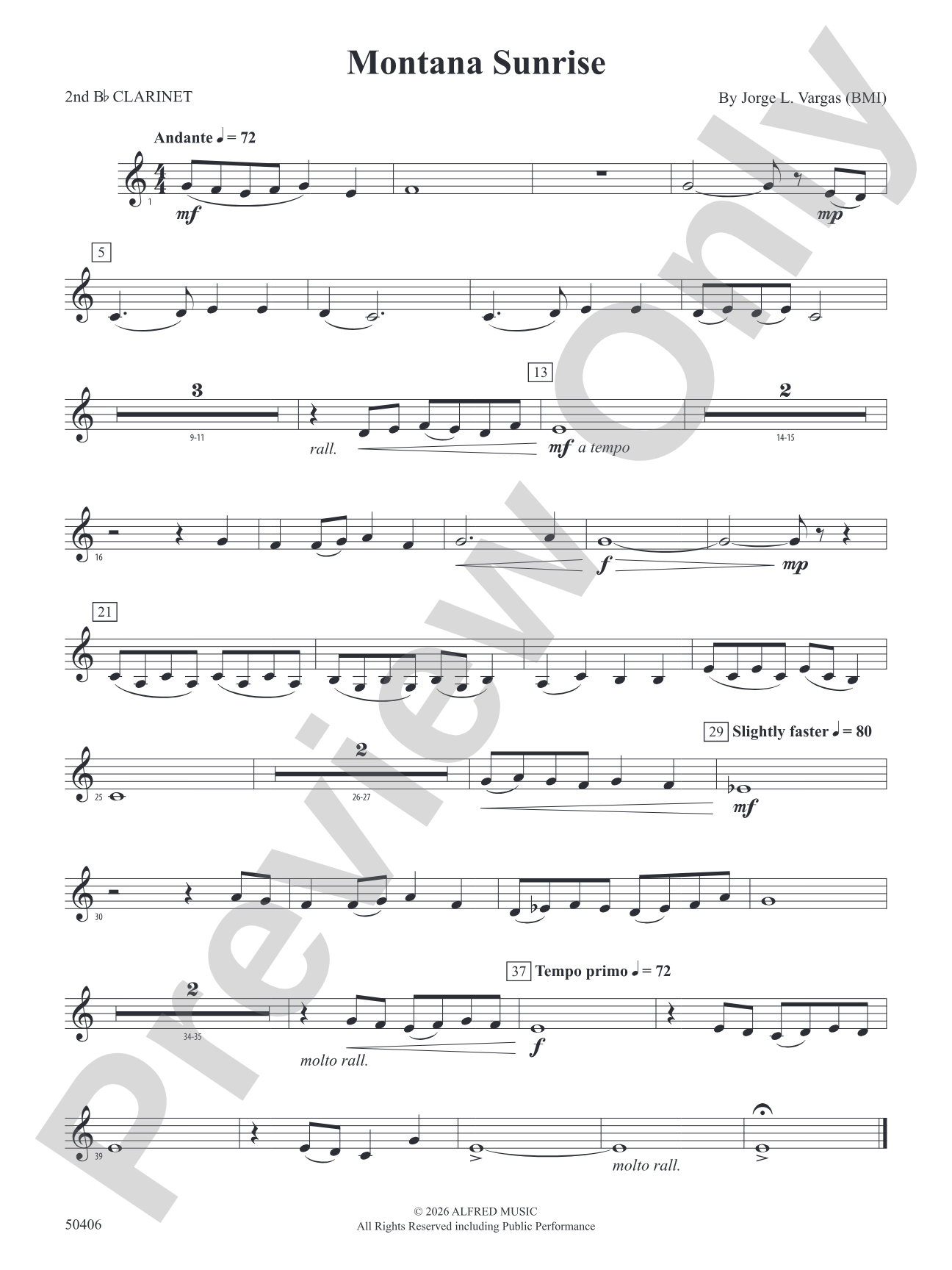 Montana Sunrise: 2nd B-flat Clarinet