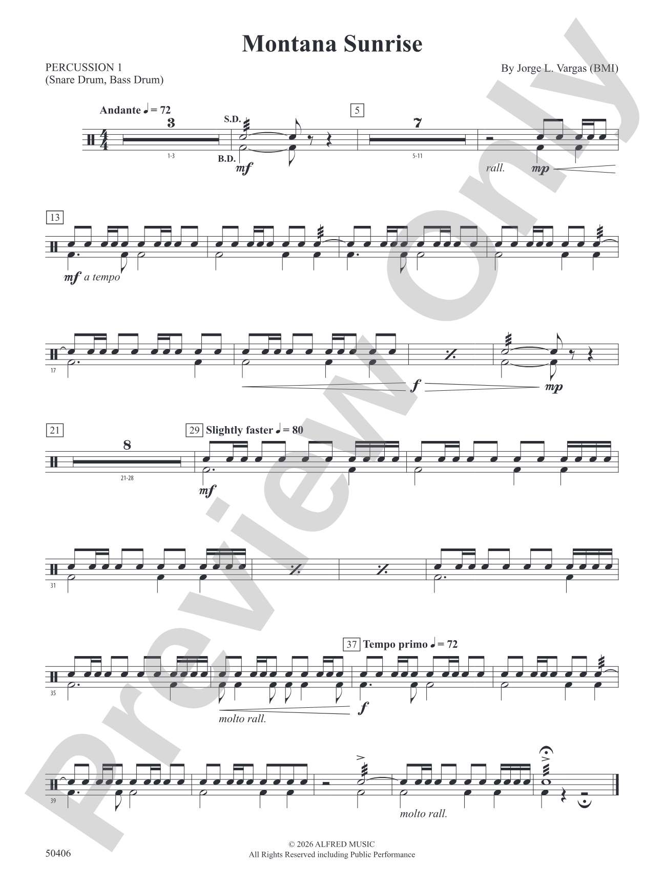 Montana Sunrise: 1st Percussion