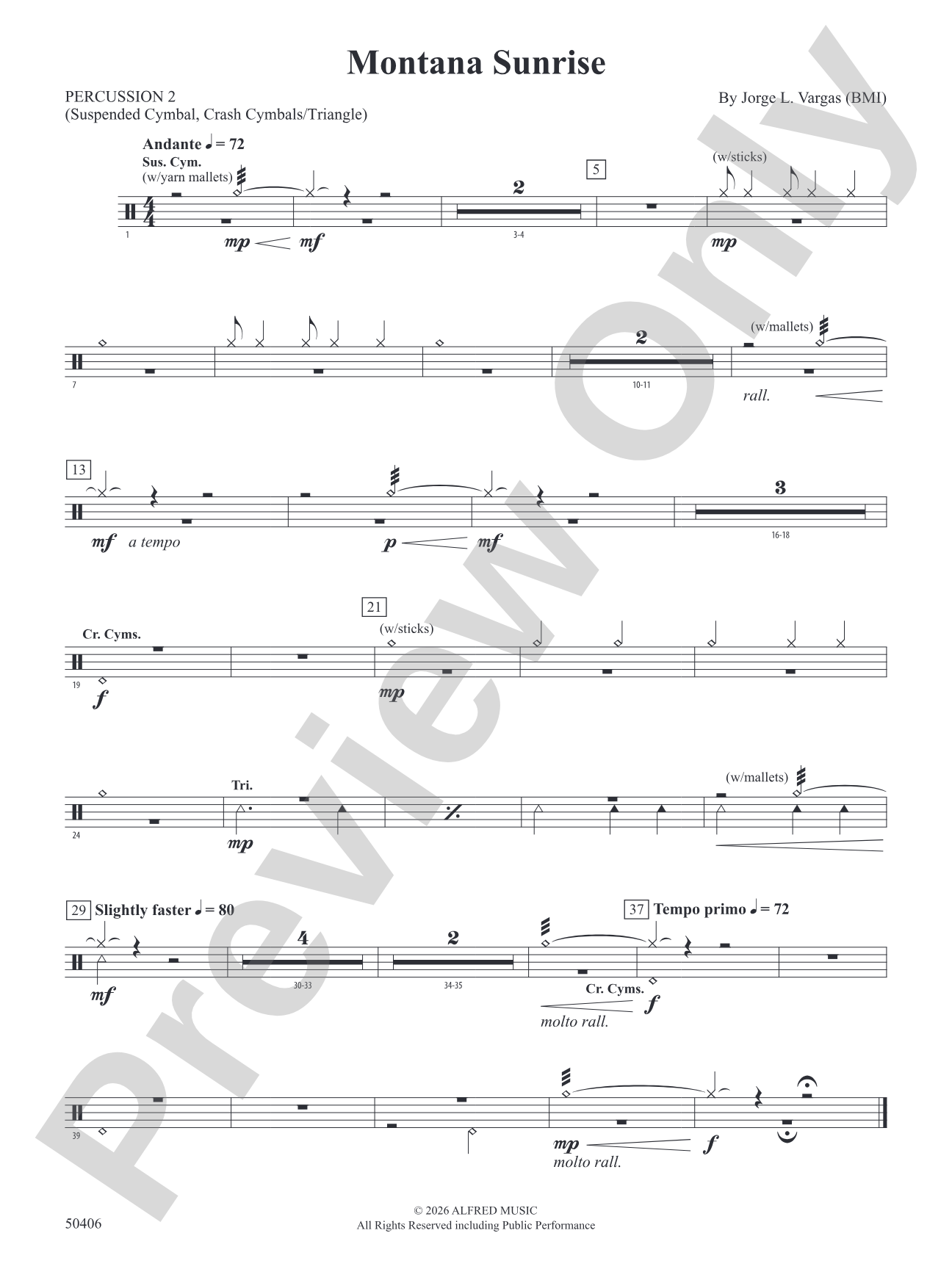 Montana Sunrise: 2nd Percussion