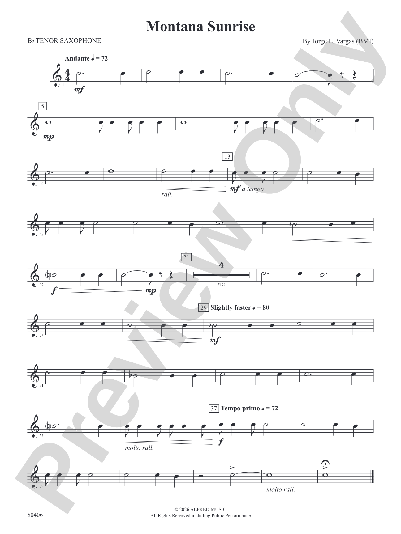 Montana Sunrise: B-flat Tenor Saxophone