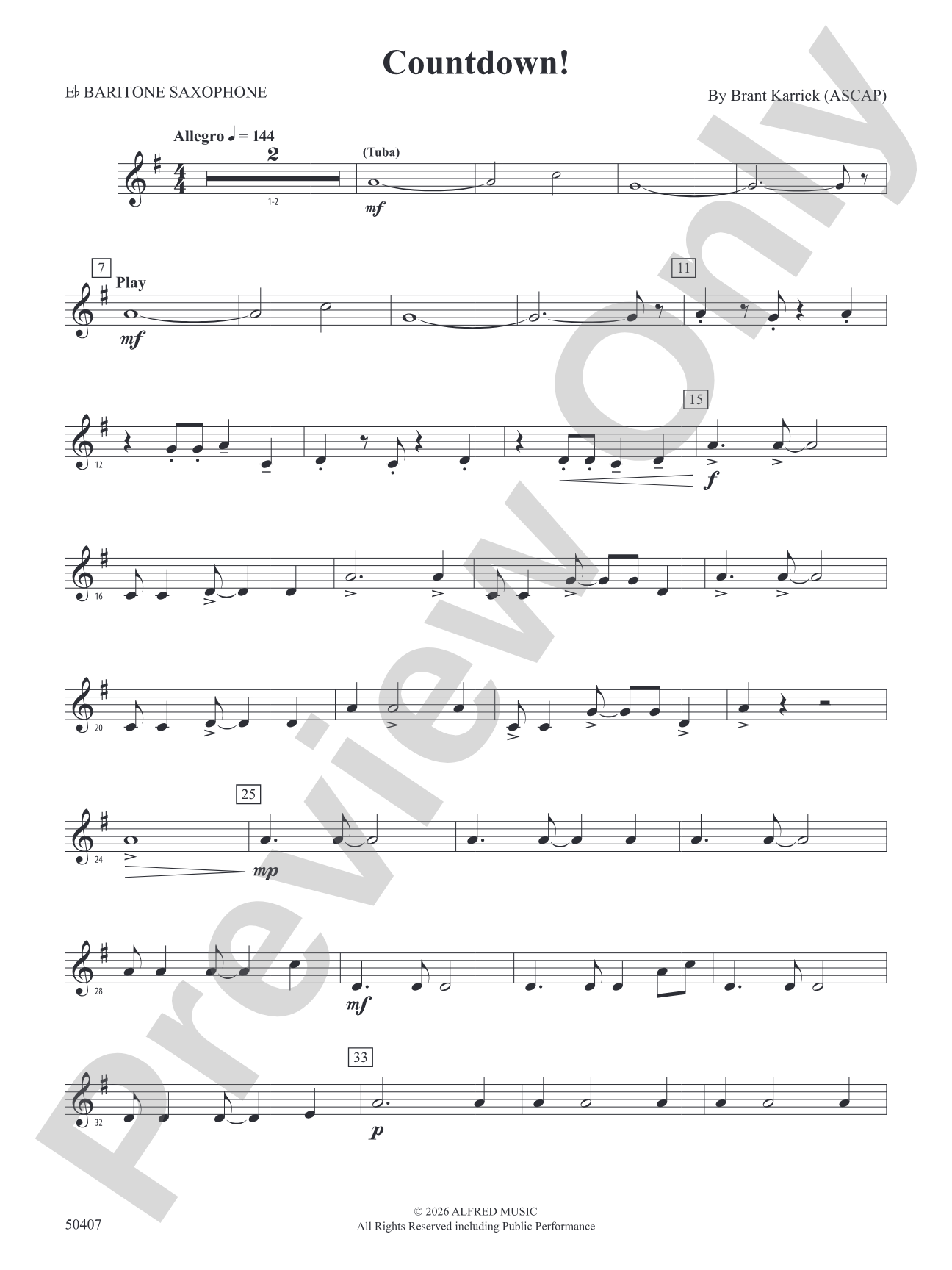 Countdown!: E-flat Baritone Saxophone