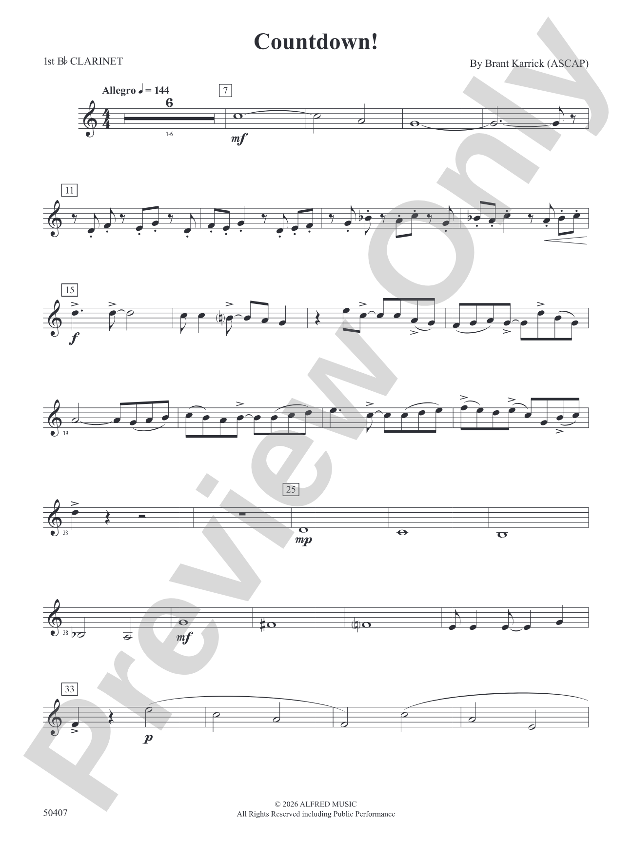 Countdown!: 1st B-flat Clarinet