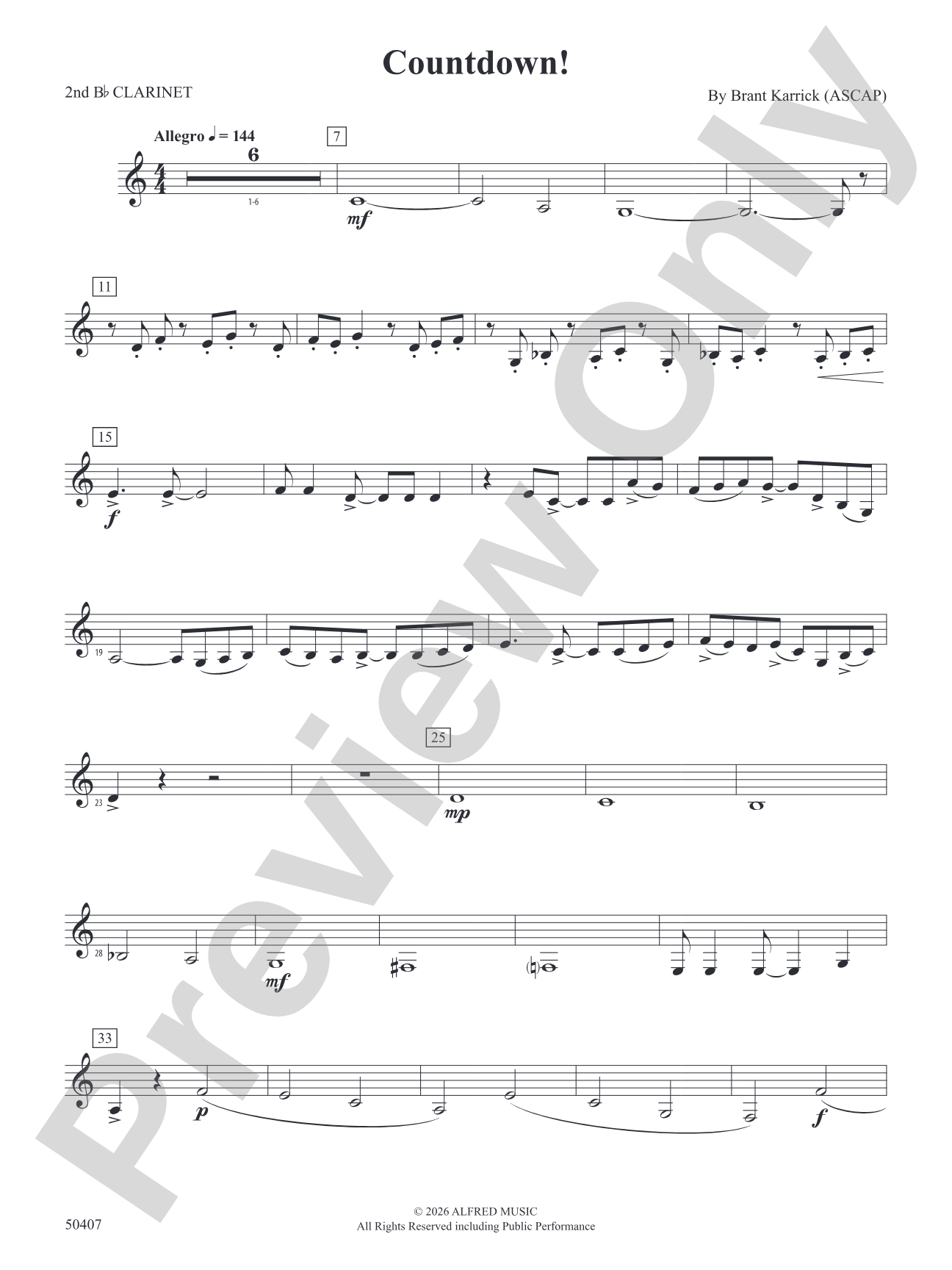 Countdown!: 2nd B-flat Clarinet