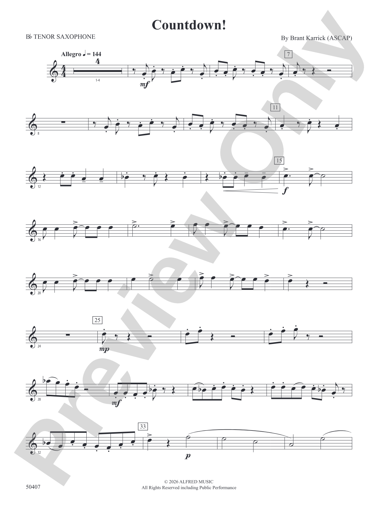 Countdown!: B-flat Tenor Saxophone