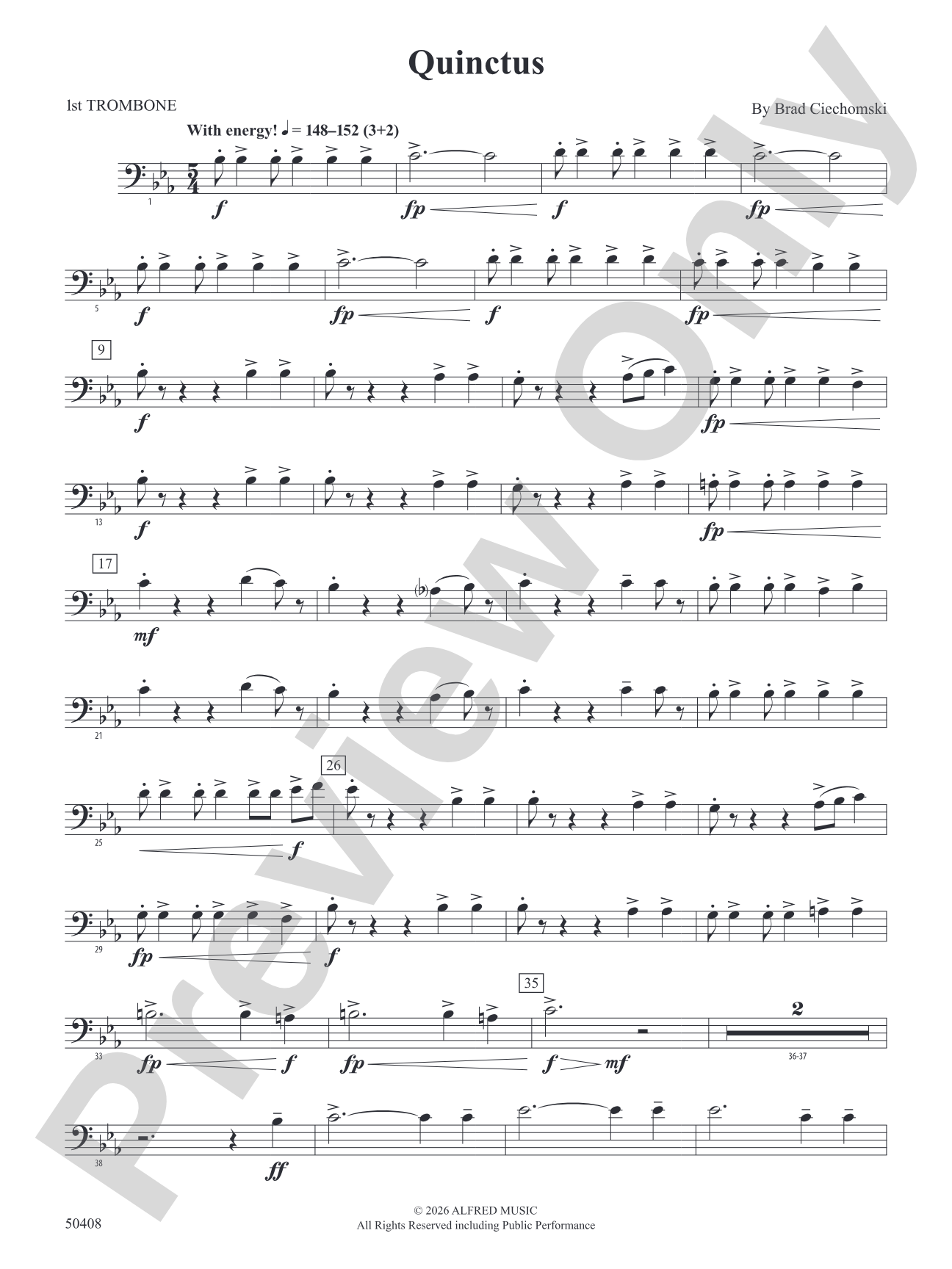 Quinctus: 1st Trombone