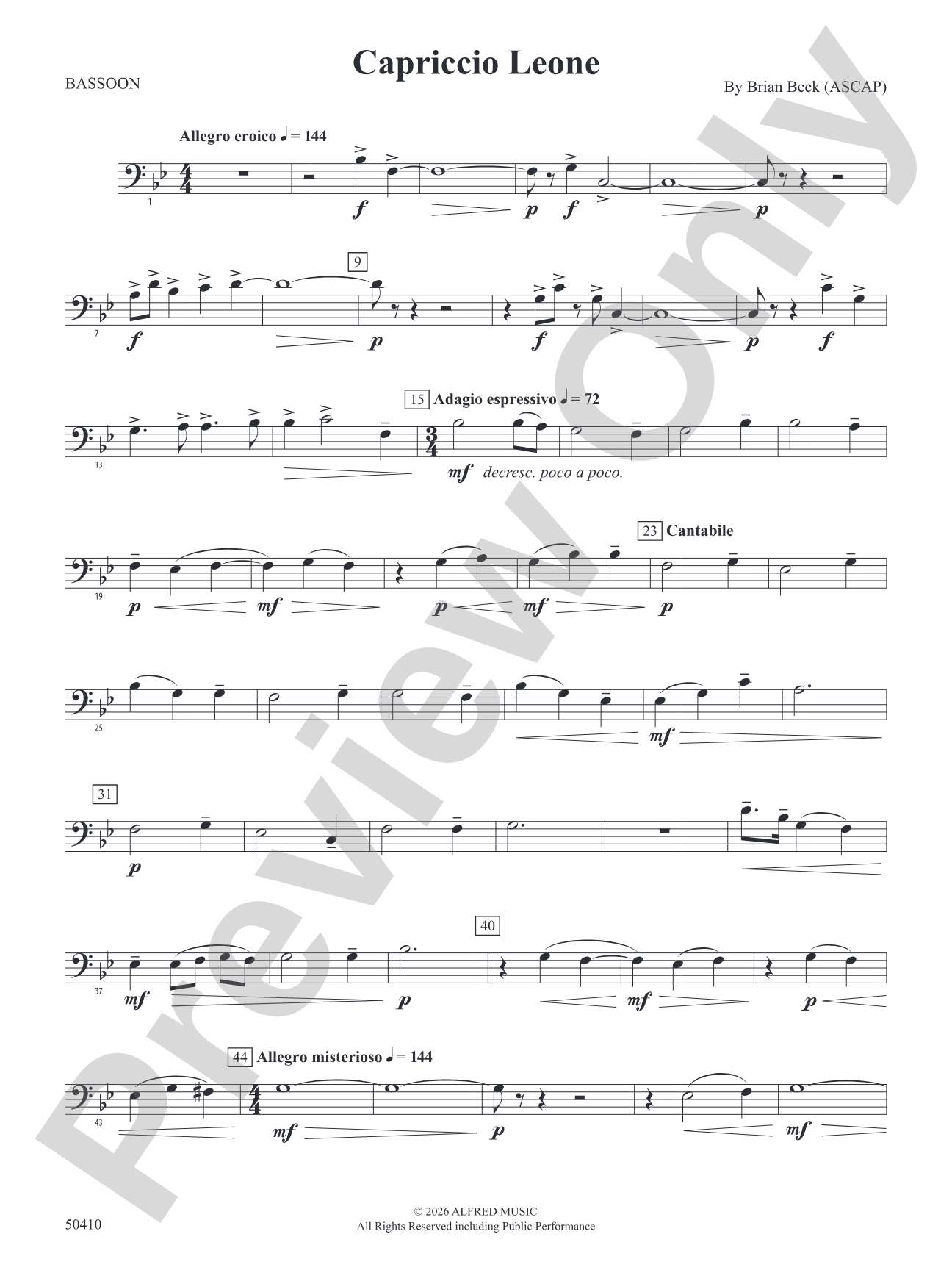 Capriccio Leone: Bassoon