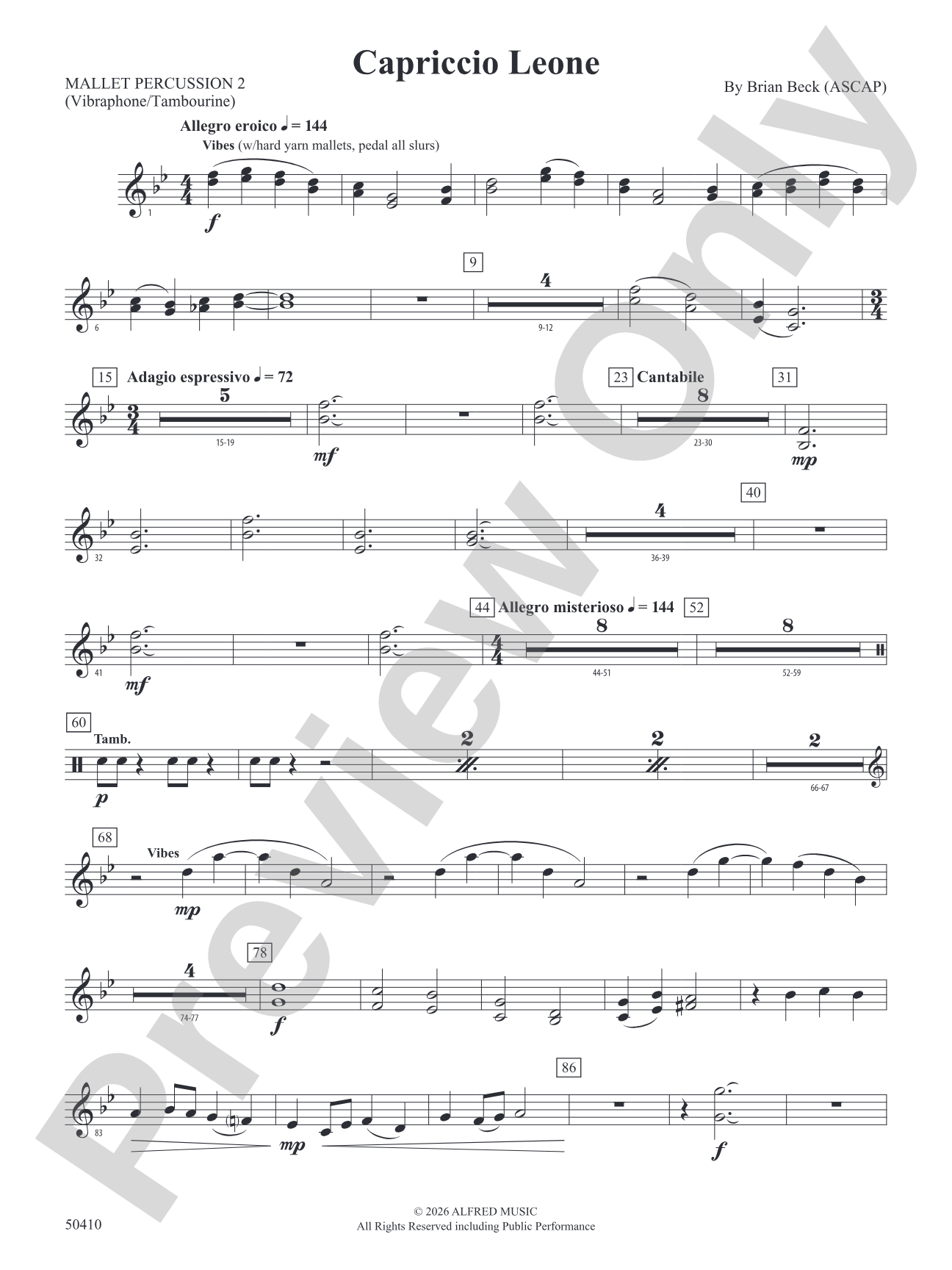 Capriccio Leone: 2nd Mallet Percussion