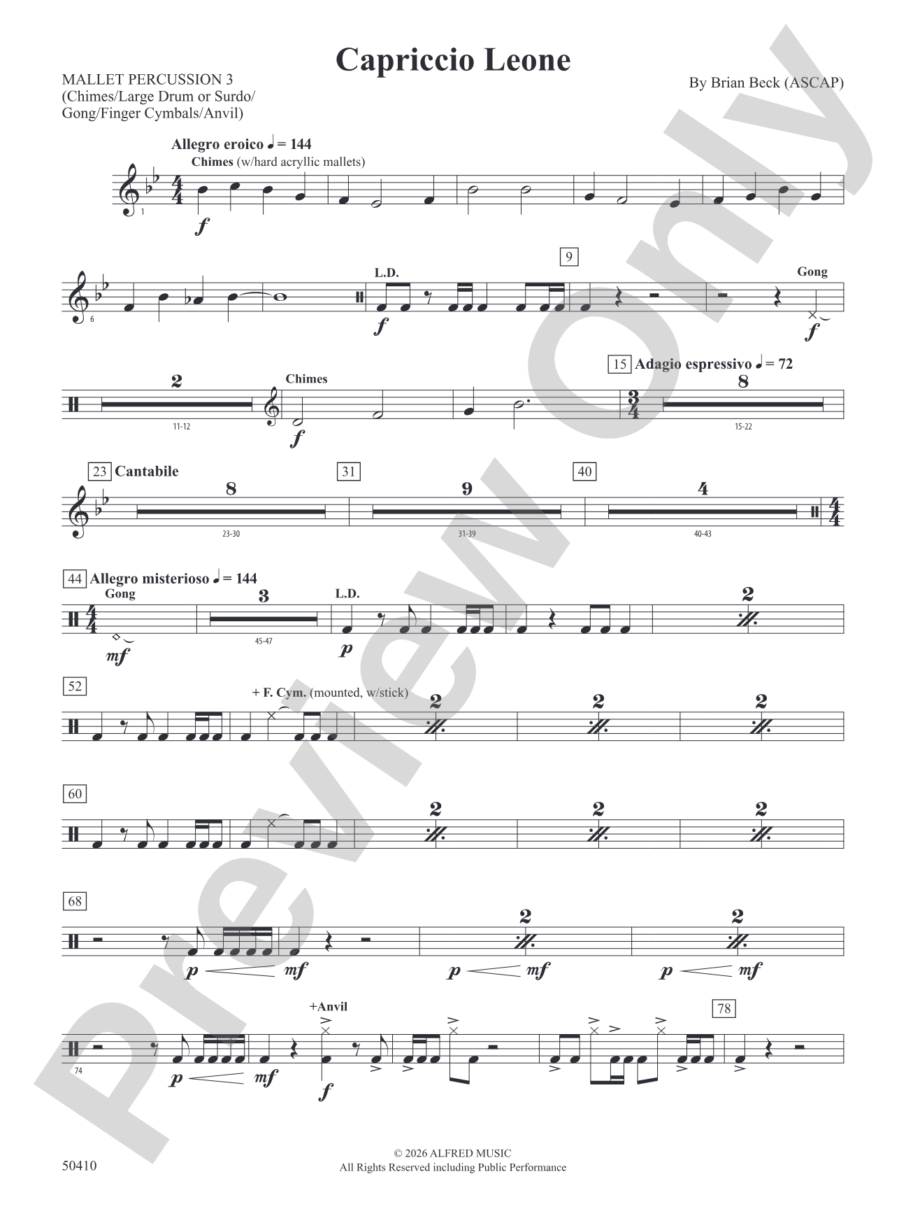 Capriccio Leone: 3rd Mallet Percussion