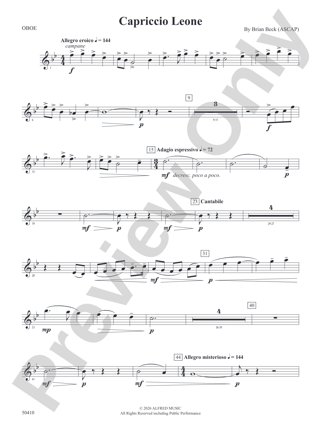 Capriccio Leone: Oboe