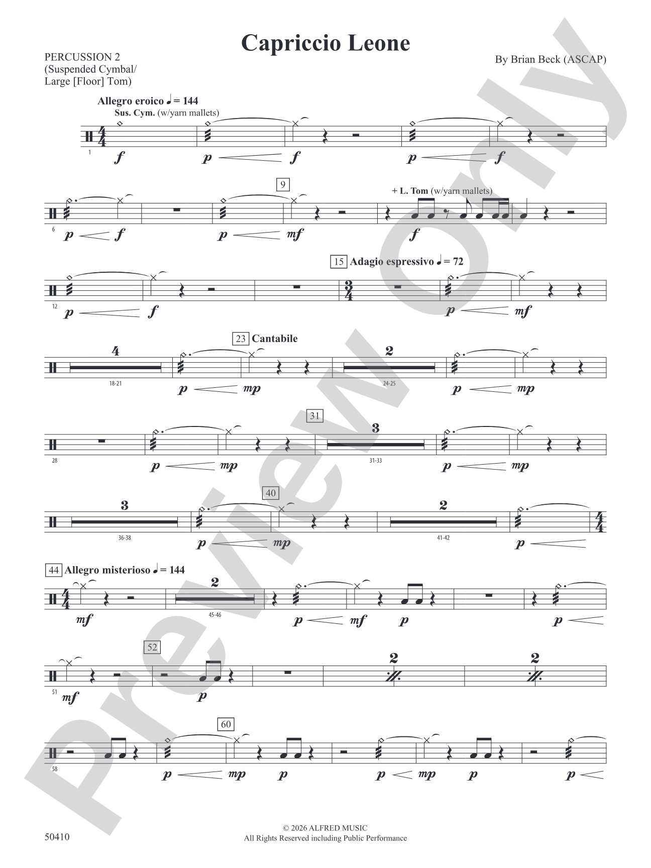 Capriccio Leone: 2nd Percussion