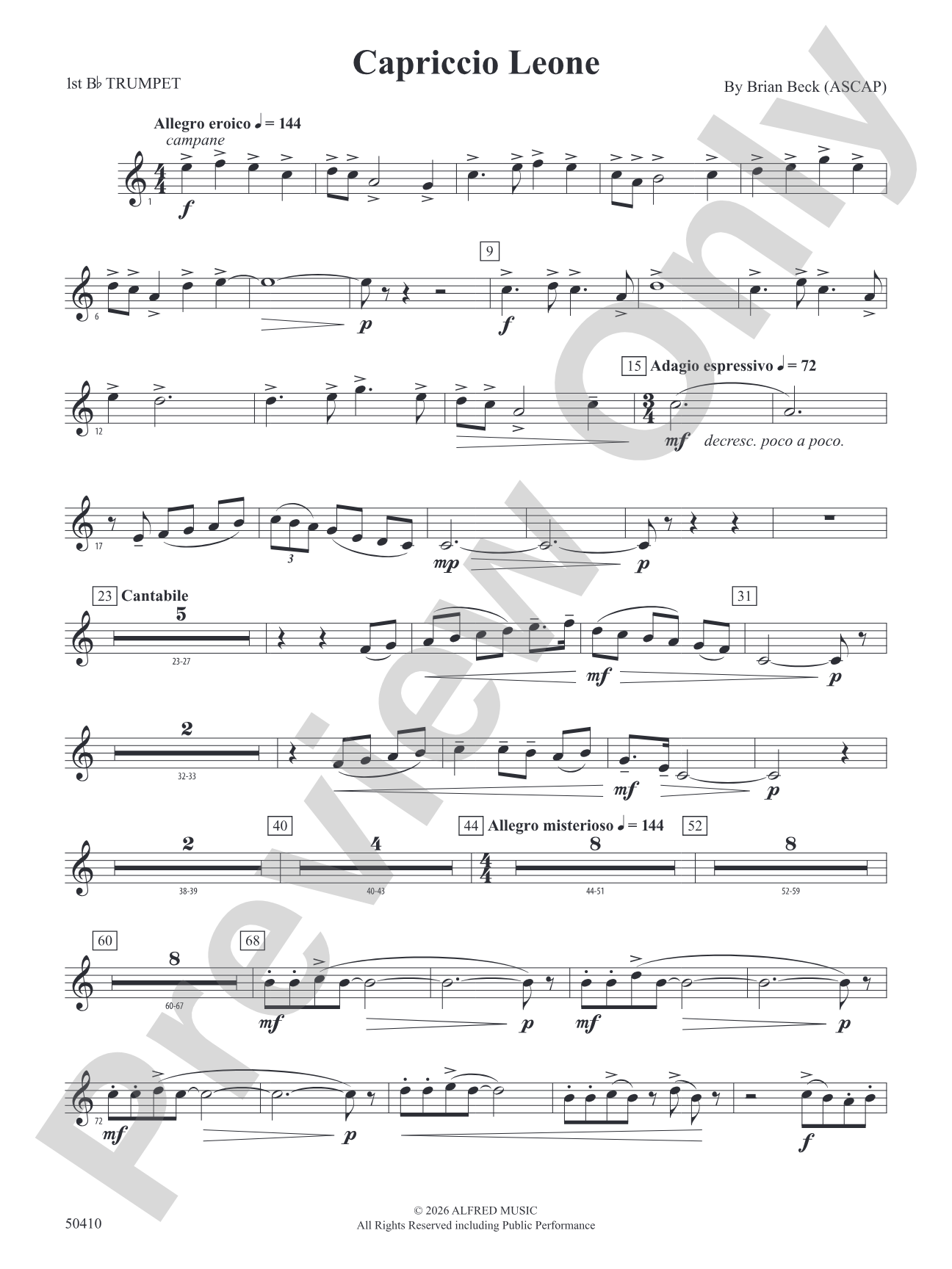 Capriccio Leone: 1st B-flat Trumpet