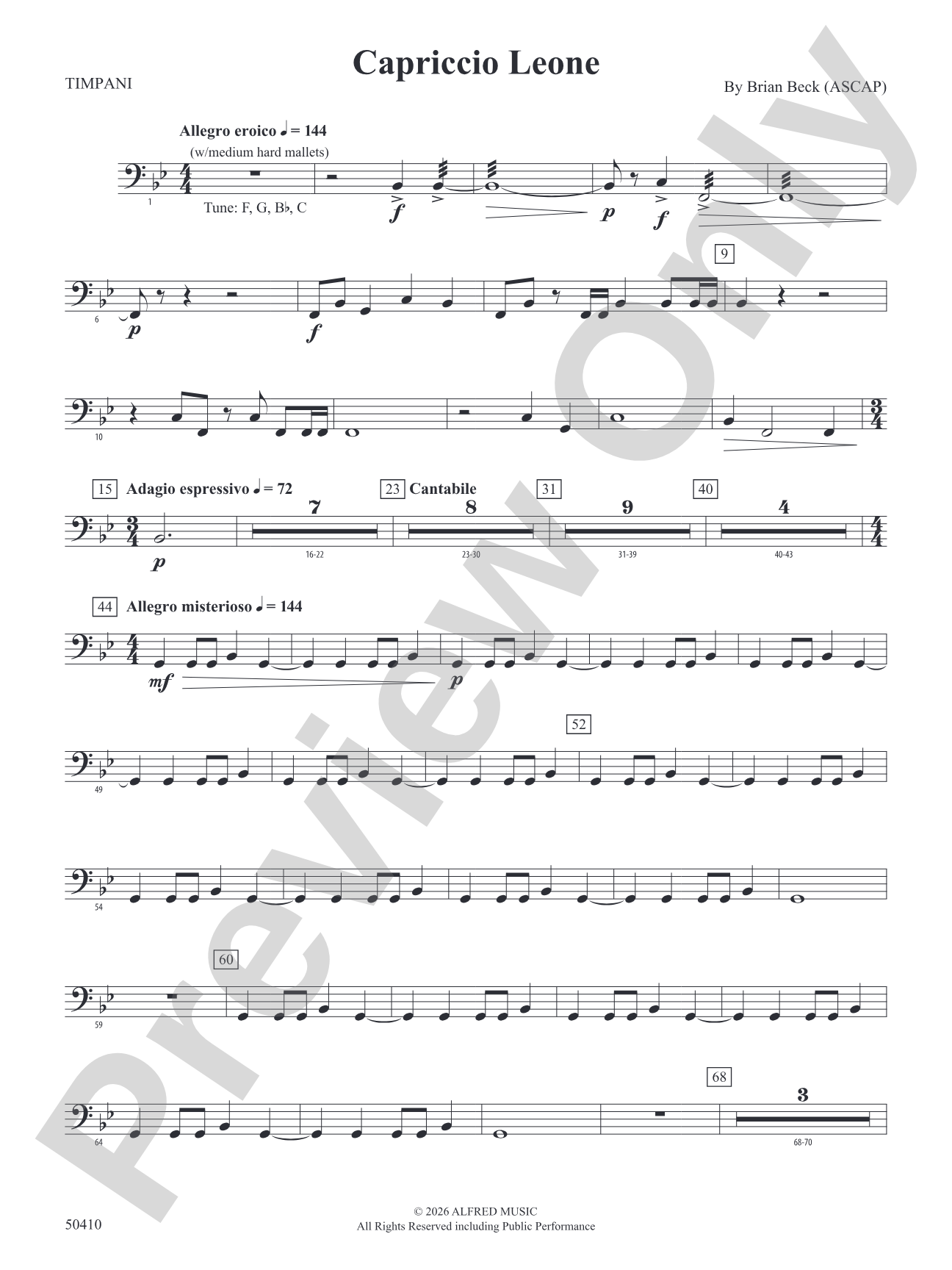 Capriccio Leone: Timpani