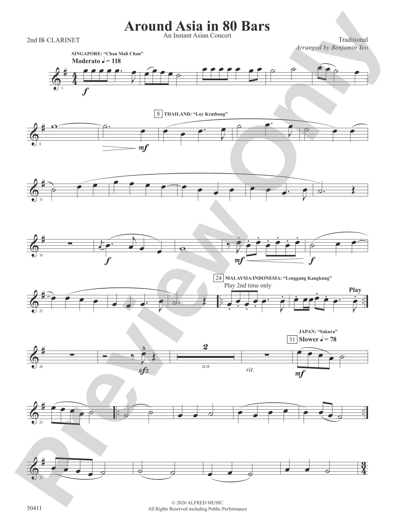 Around Asia in 80 Bars: 2nd B-flat Clarinet