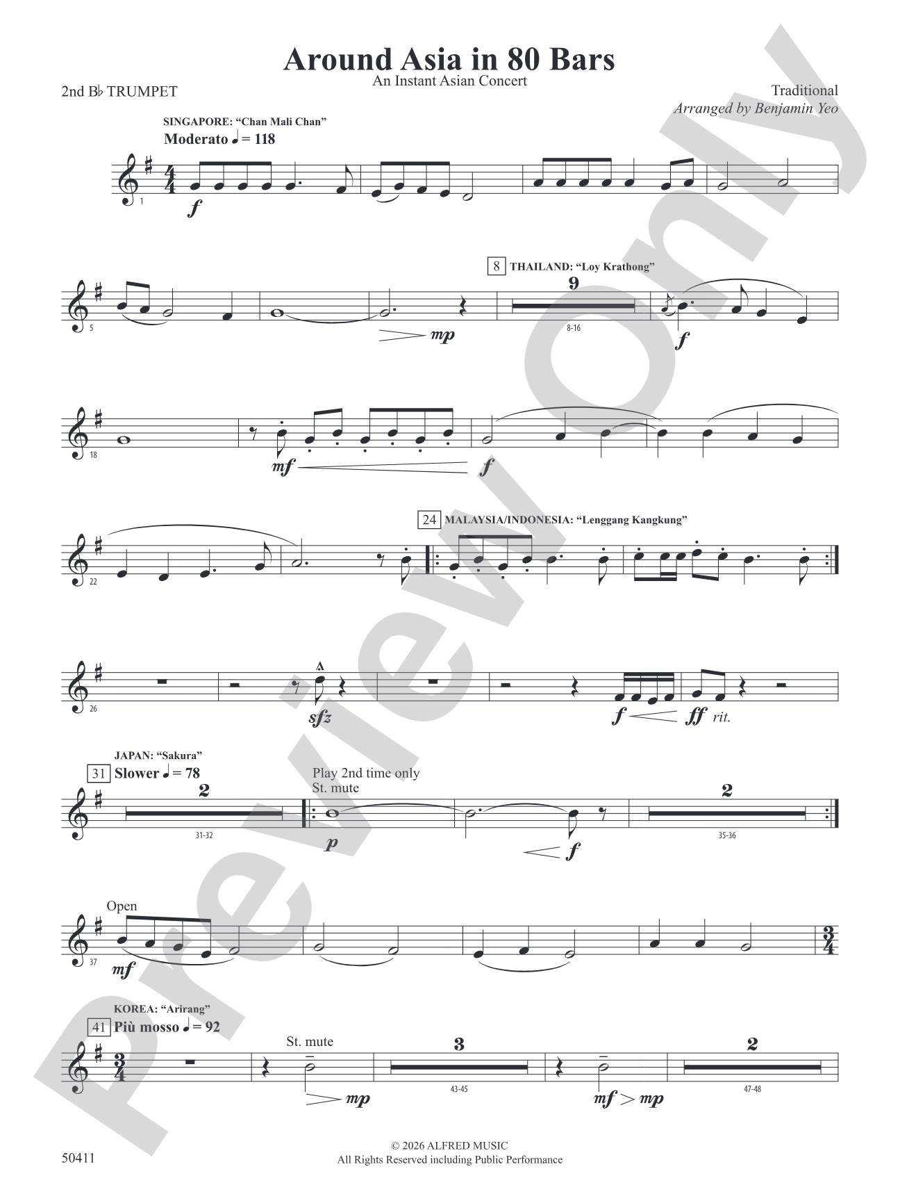Around Asia in 80 Bars: 2nd B-flat Trumpet