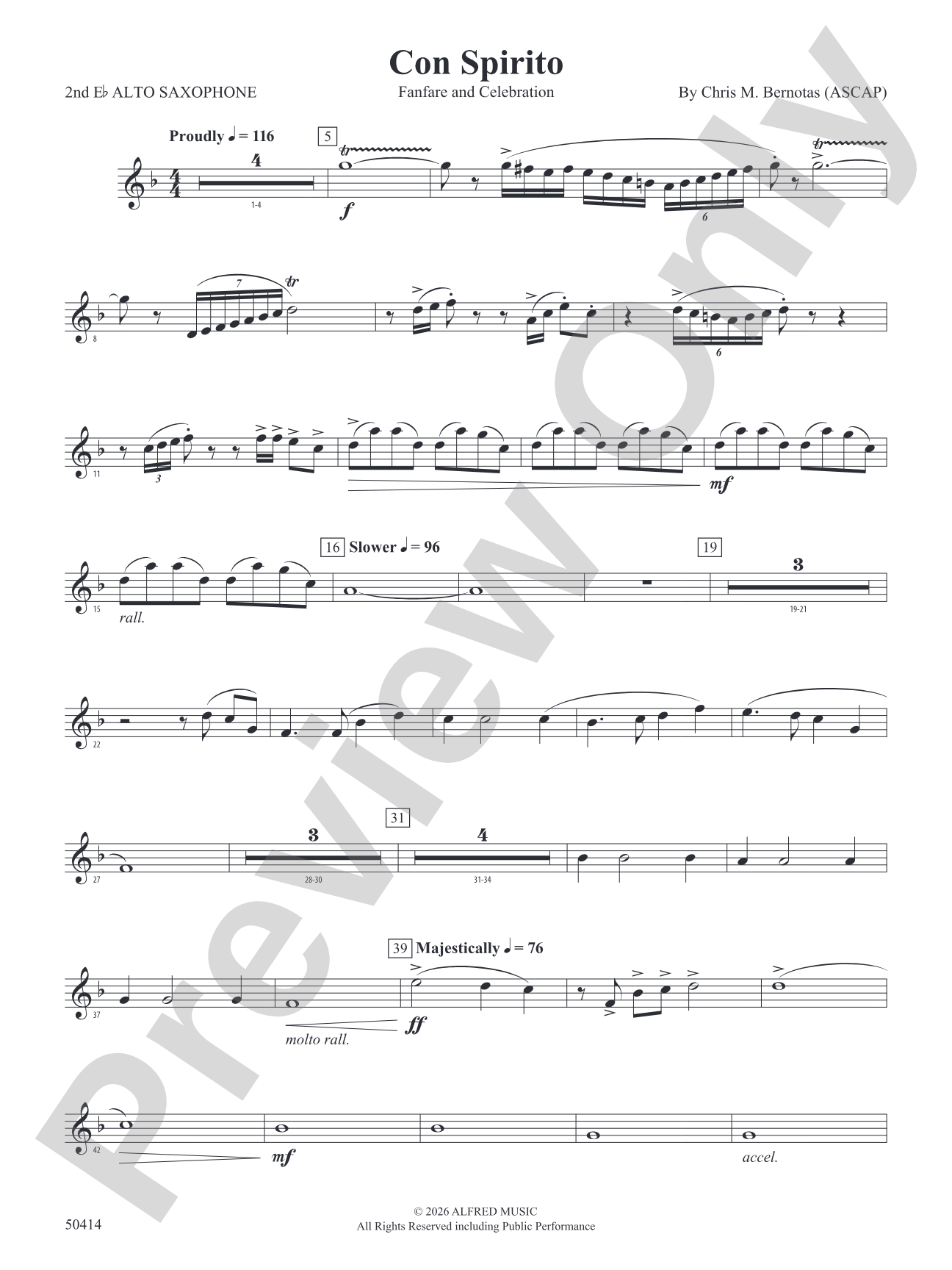 Con Spirito: 2nd E-flat Alto Saxophone