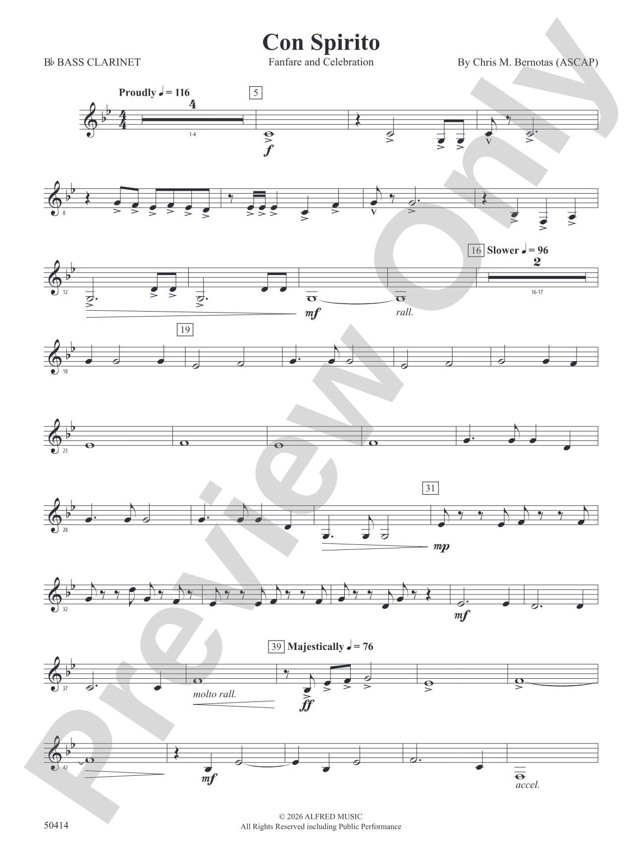 Con Spirito: B-flat Bass Clarinet