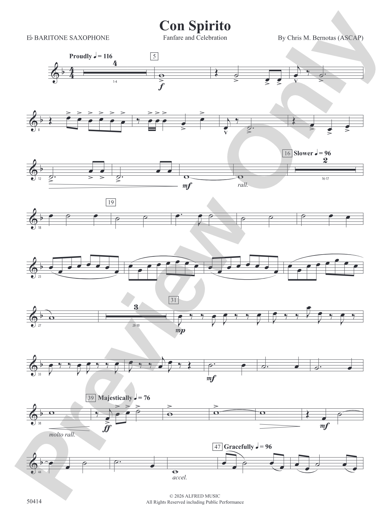 Con Spirito: E-flat Baritone Saxophone