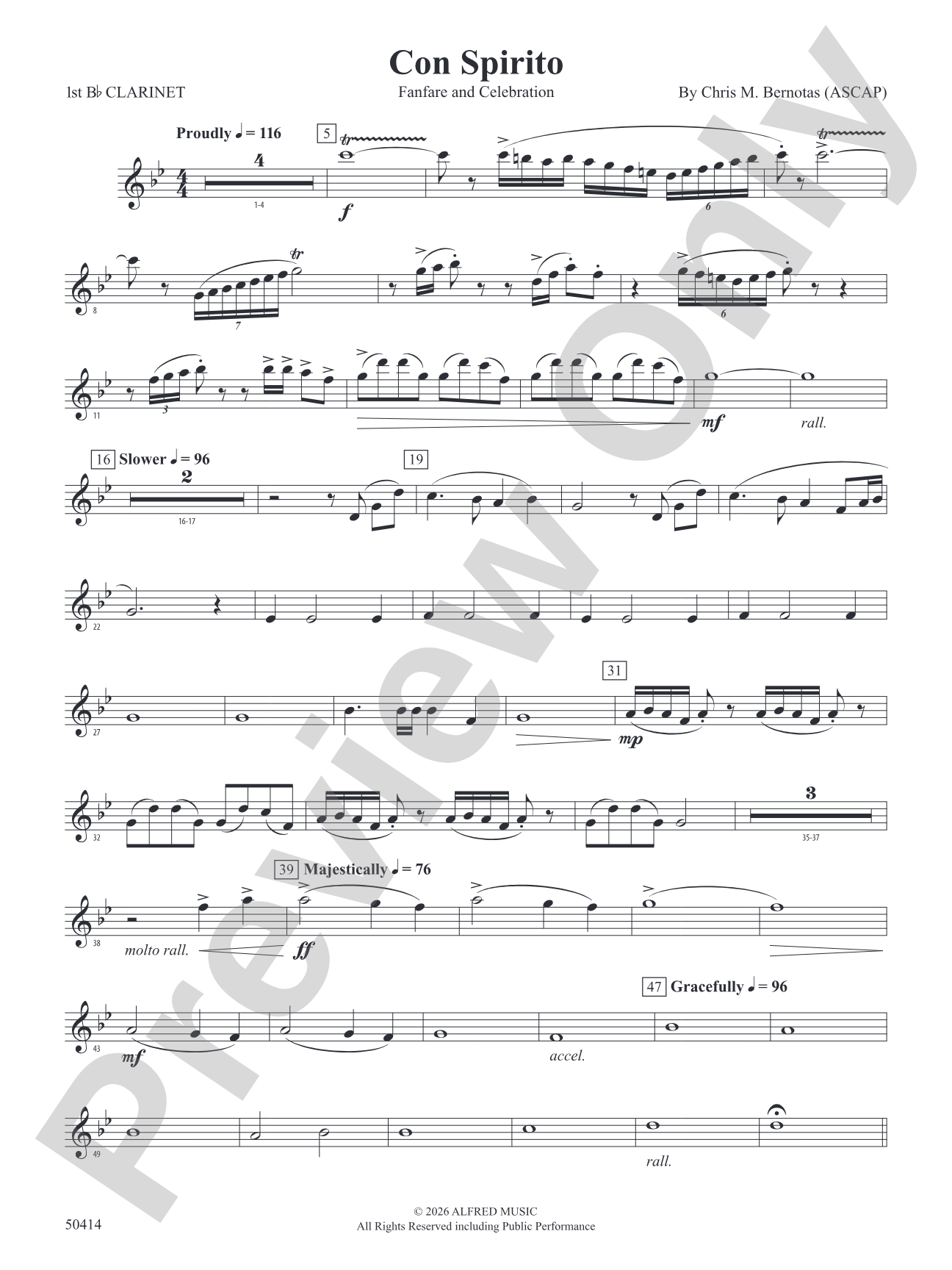 Con Spirito: 1st B-flat Clarinet