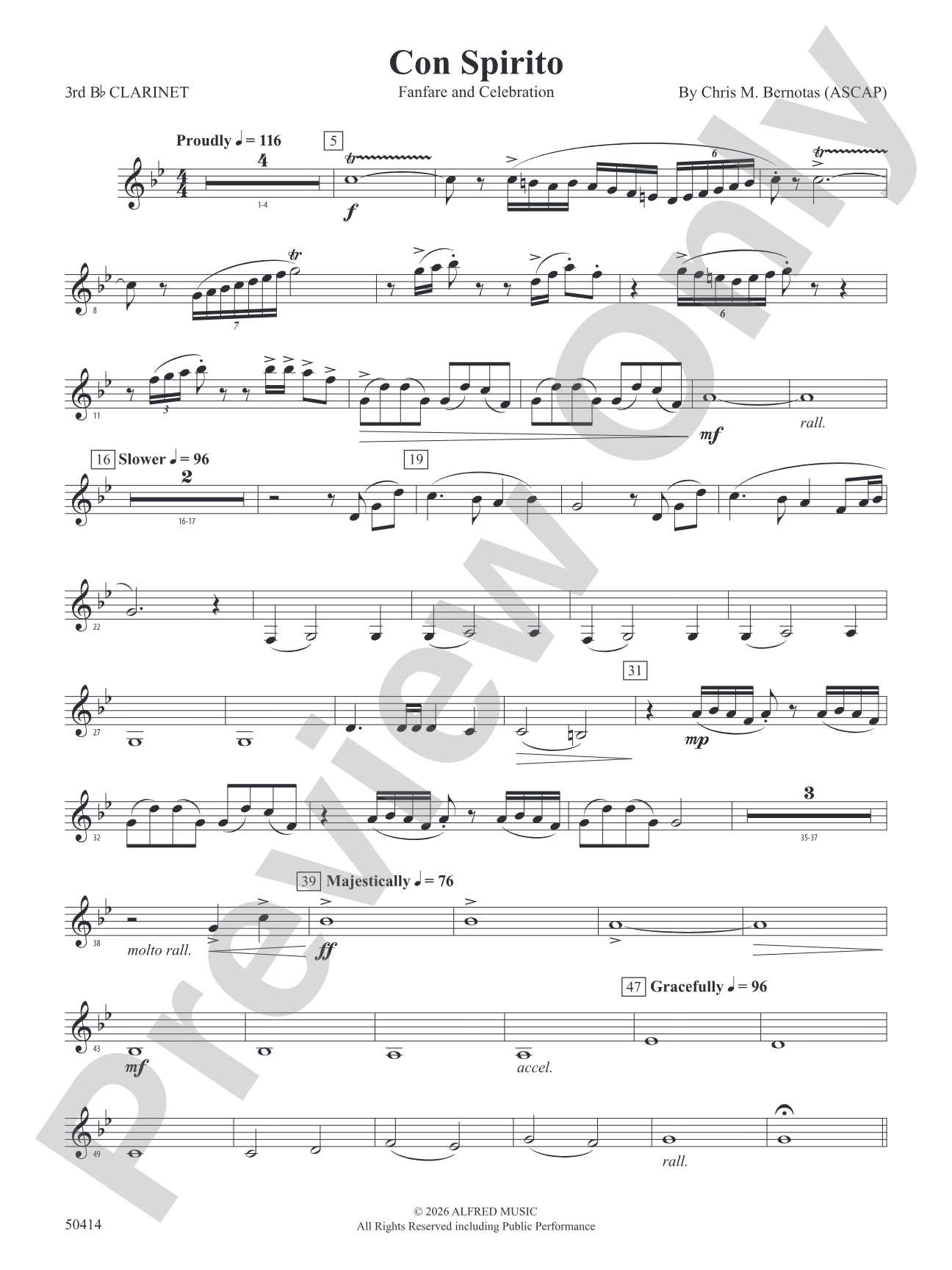 Con Spirito: 3rd B-flat Clarinet