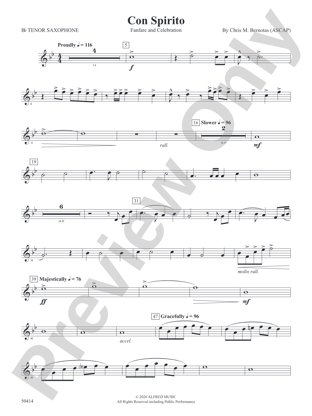 Con Spirito: B-flat Tenor Saxophone